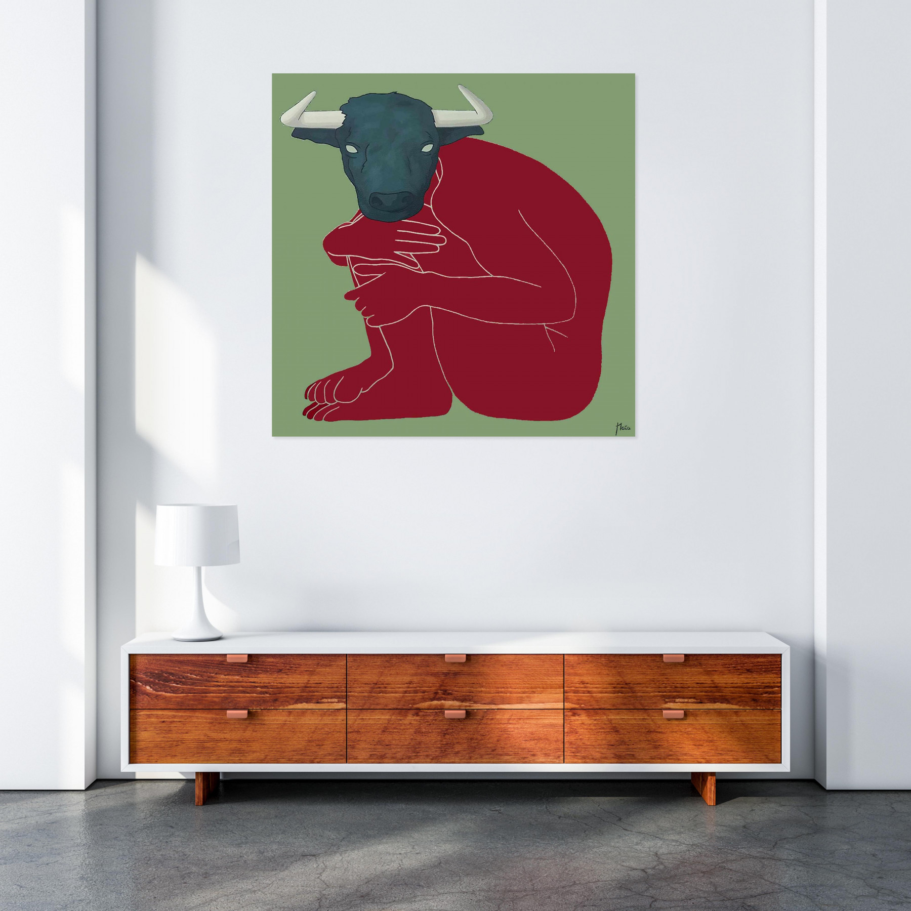 Maïa Gombault, Minotaure, peinture - Galerie de vente et d’achat d’art contemporain en ligne Artalistic