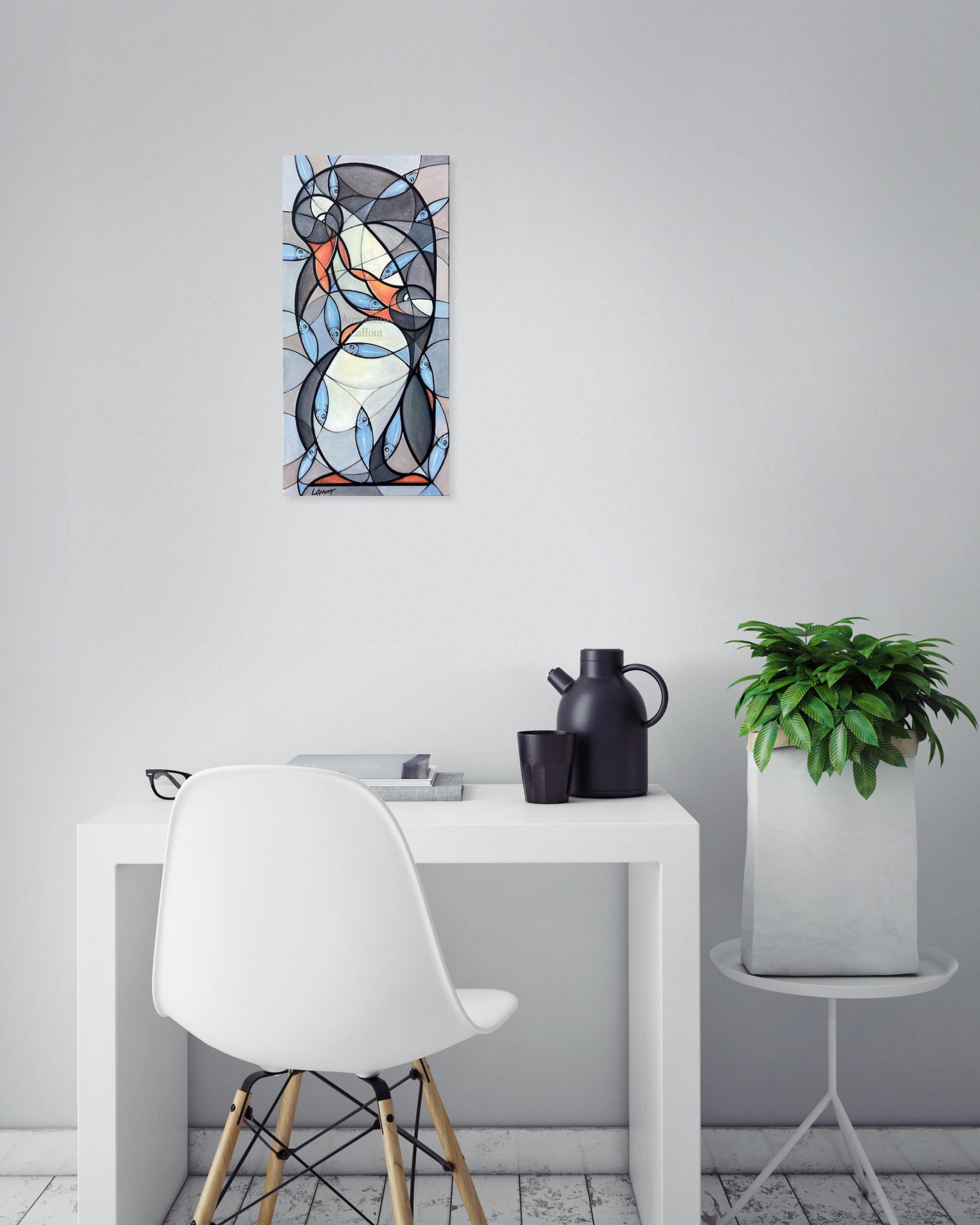 Annemarie Laffont, Le festin, peinture - Galerie de vente et d’achat d’art contemporain en ligne Artalistic