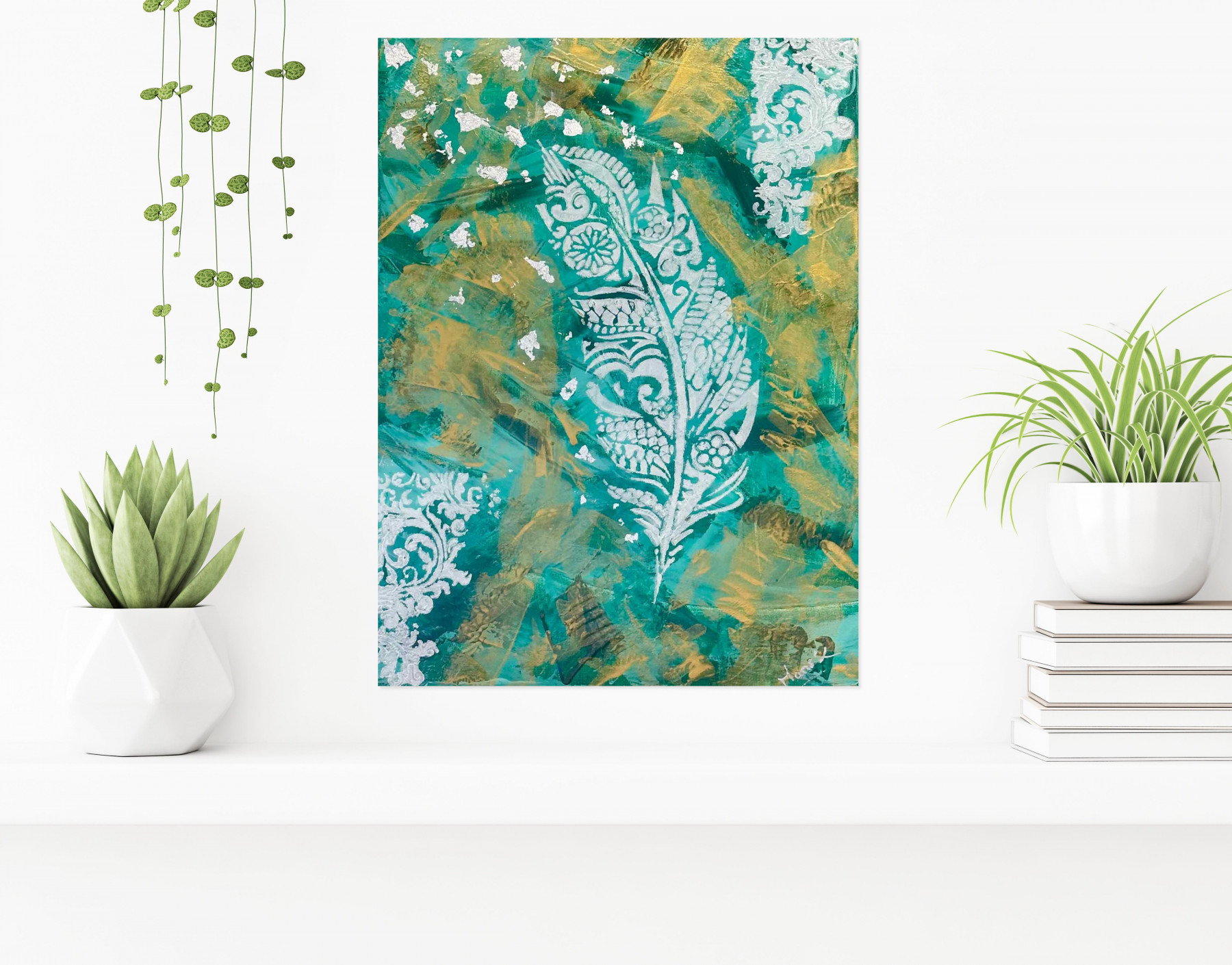 Mams'L, plume céleste, peinture - Galerie de vente et d’achat d’art contemporain en ligne Artalistic