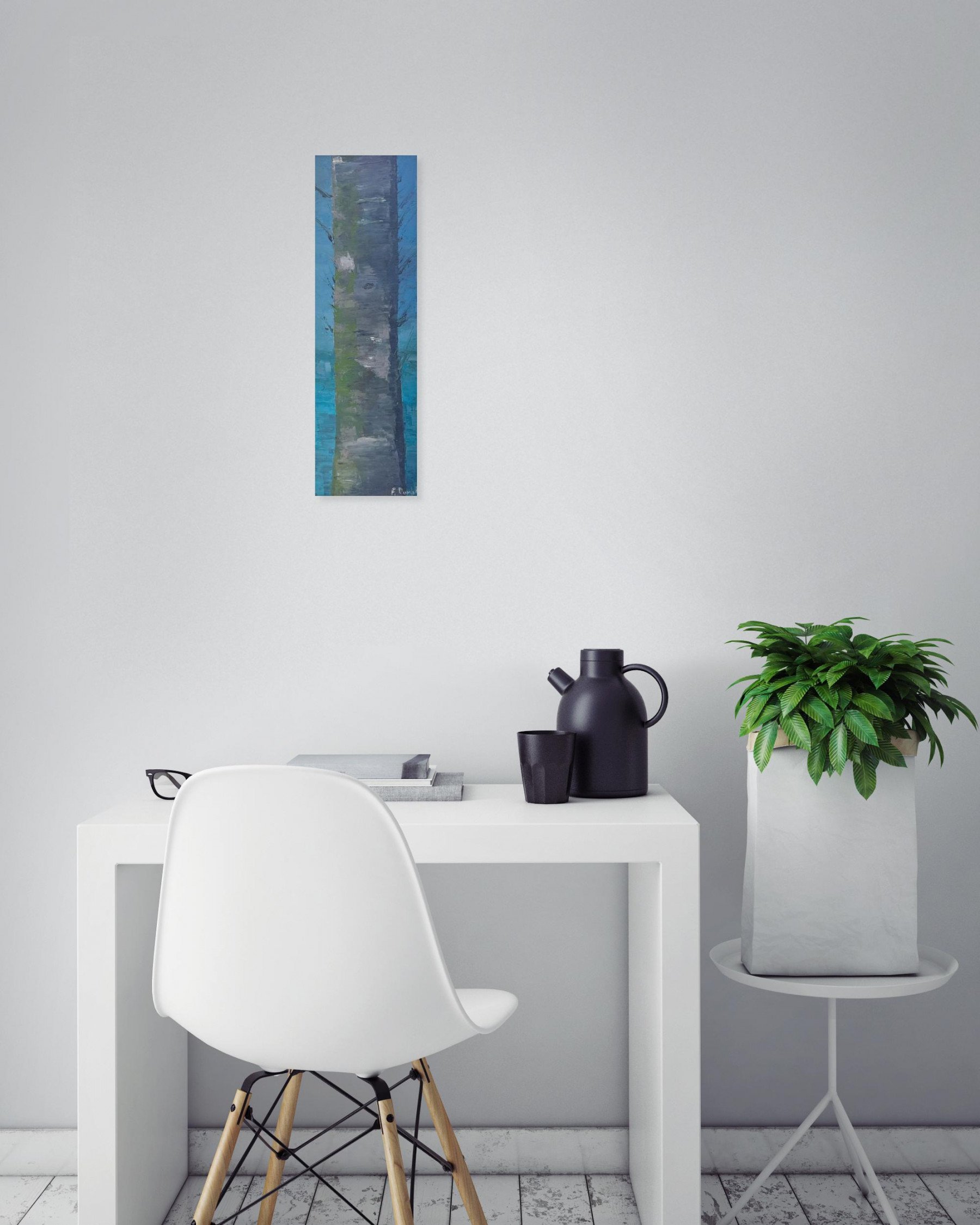 Florence Duval, Tronc d'arbre hêtre, peinture - Galerie de vente et d’achat d’art contemporain en ligne Artalistic