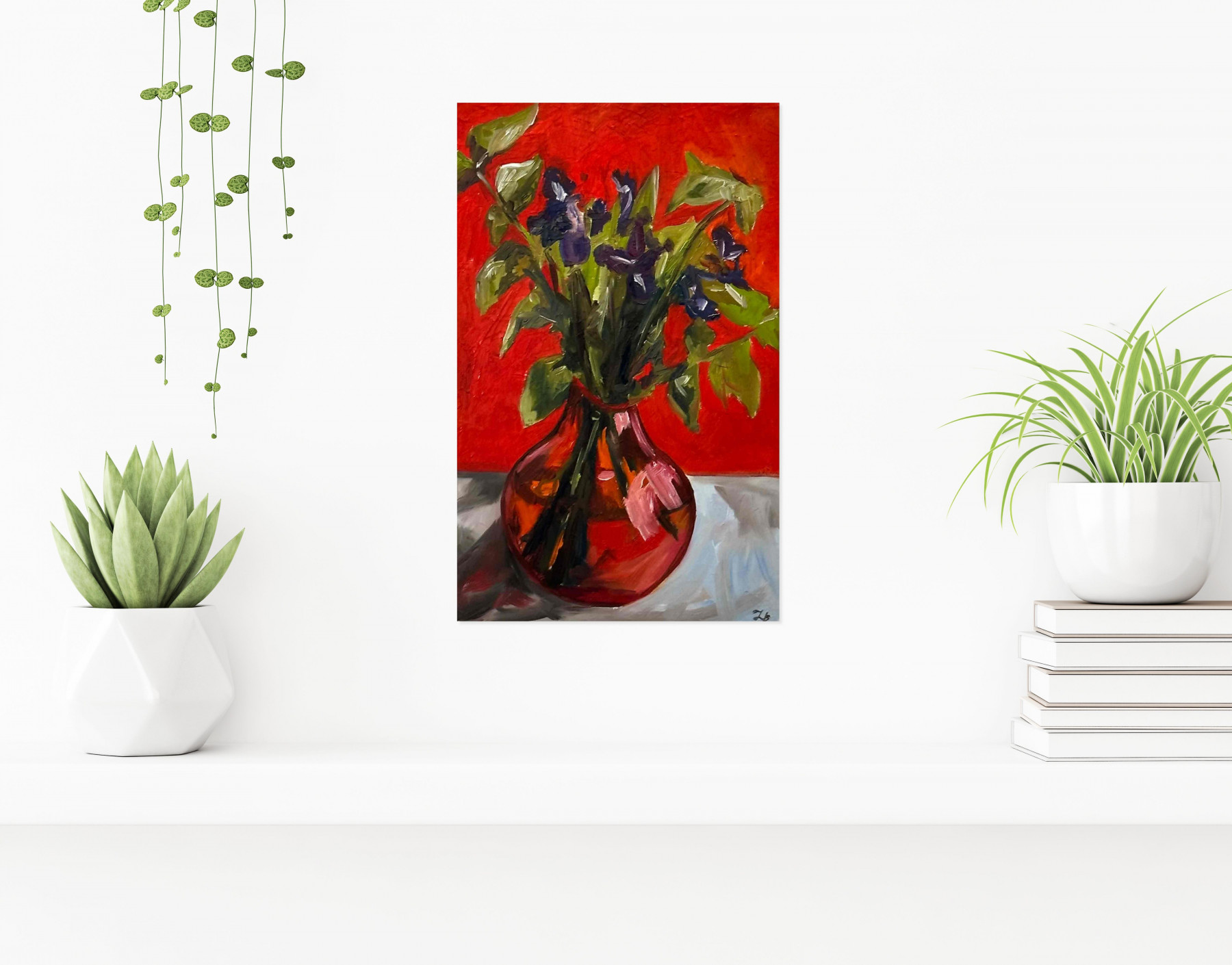 Lulianiia Le Borgne, vase rouge, peinture - Galerie de vente et d’achat d’art contemporain en ligne Artalistic