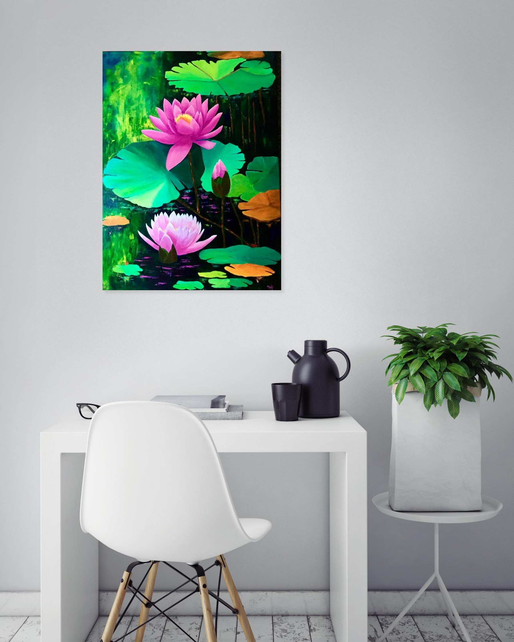 Françoise Augustine, Nénuphars, peinture - Galerie de vente et d’achat d’art contemporain en ligne Artalistic
