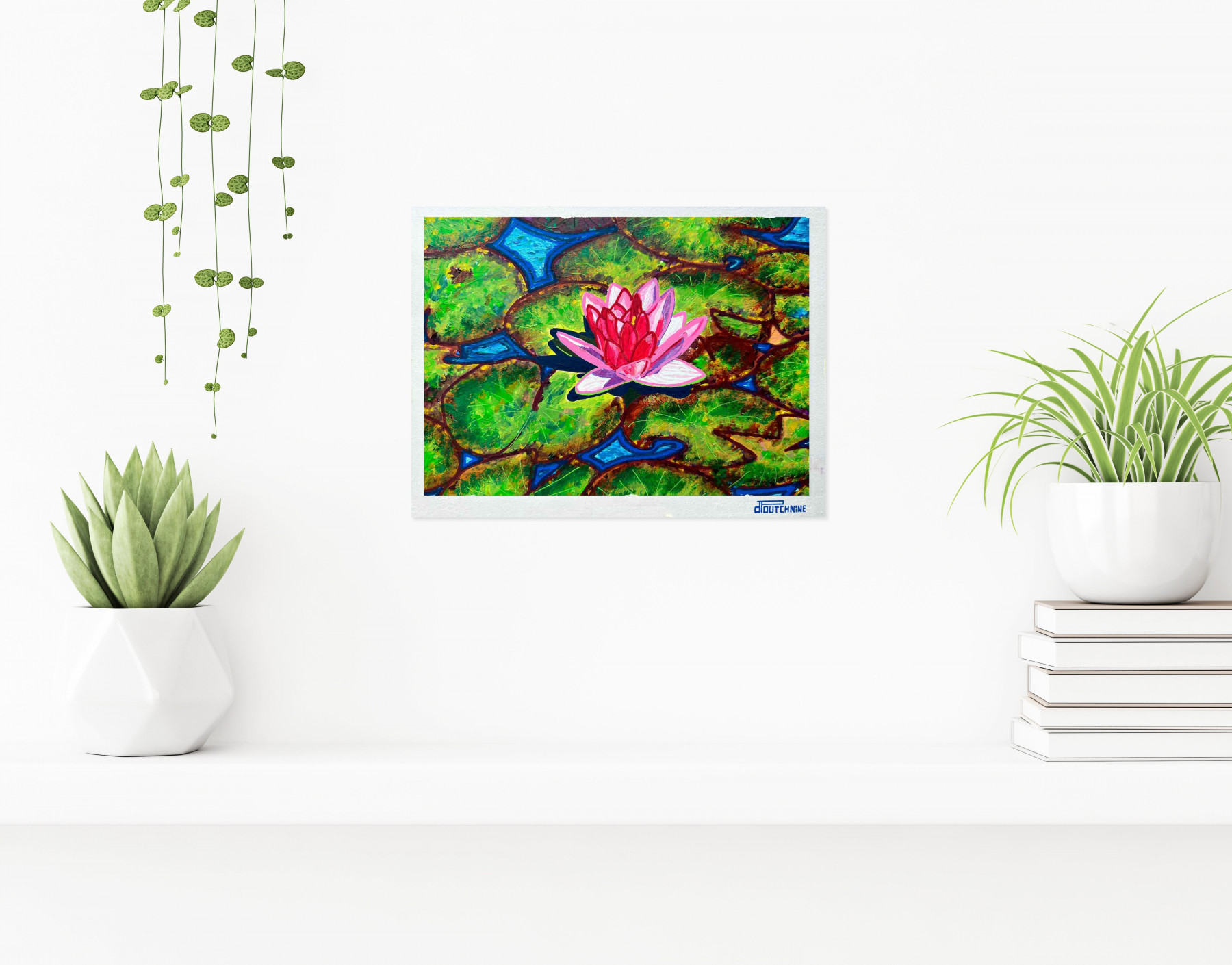 Pascal Poutchnine, Nymphéa rose, peinture - Galerie de vente et d’achat d’art contemporain en ligne Artalistic