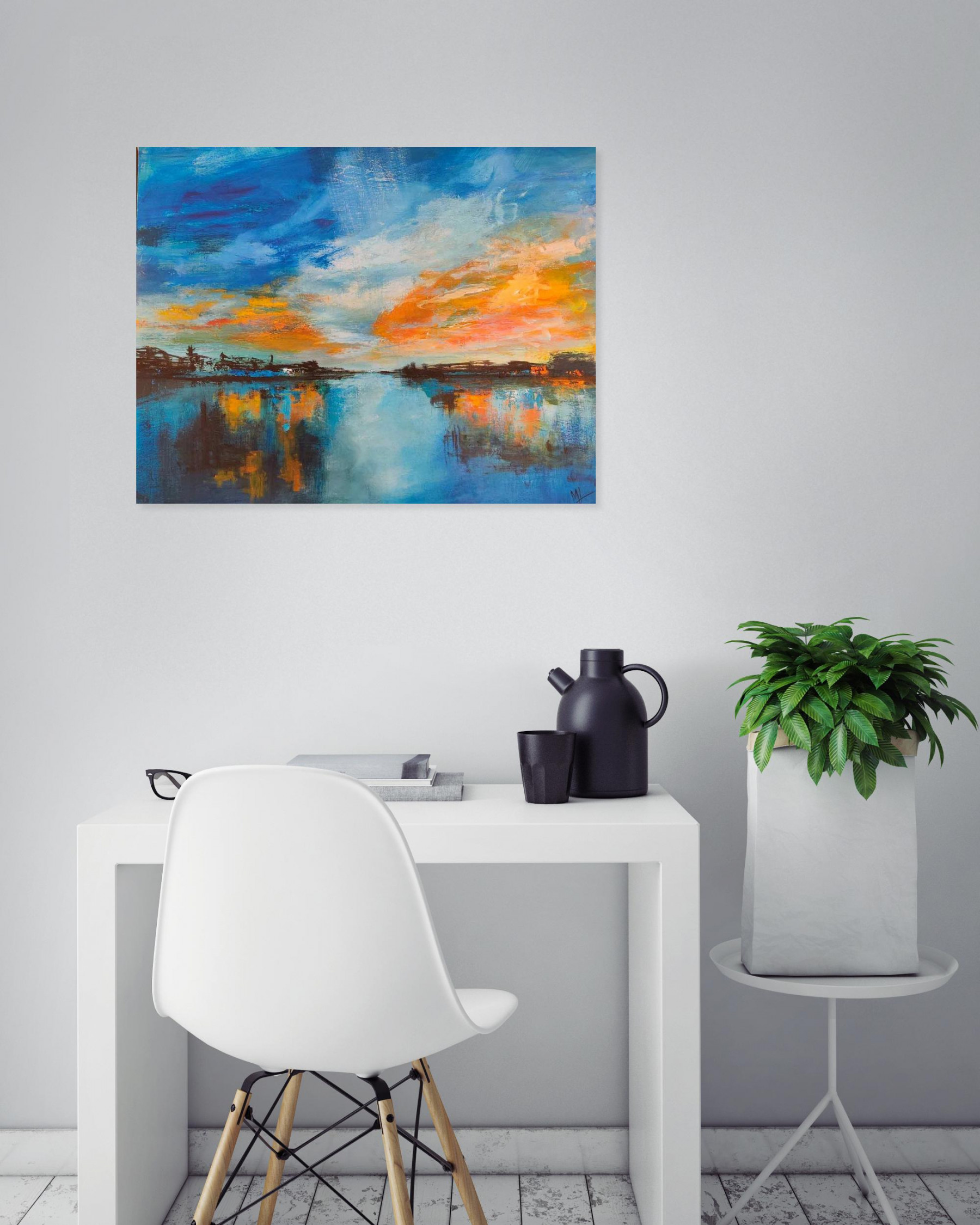 Marie-Line Robert, Le lac des couleurs, peinture - Galerie de vente et d’achat d’art contemporain en ligne Artalistic