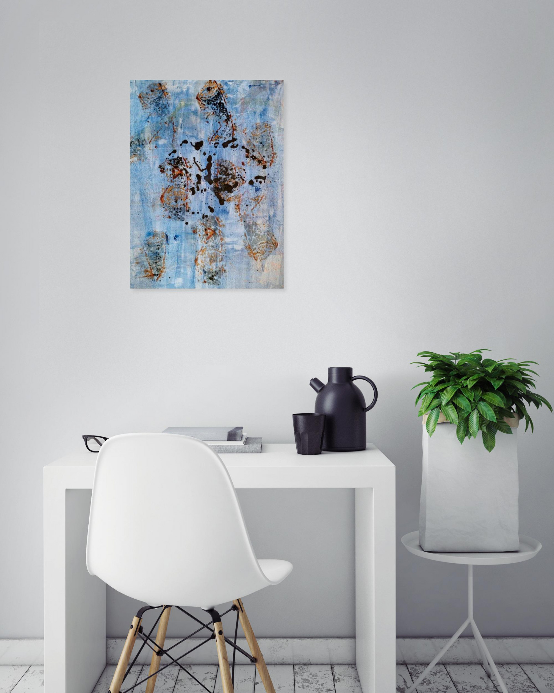 Elise Grosjean, Blue Mist 1/2, peinture - Galerie de vente et d’achat d’art contemporain en ligne Artalistic