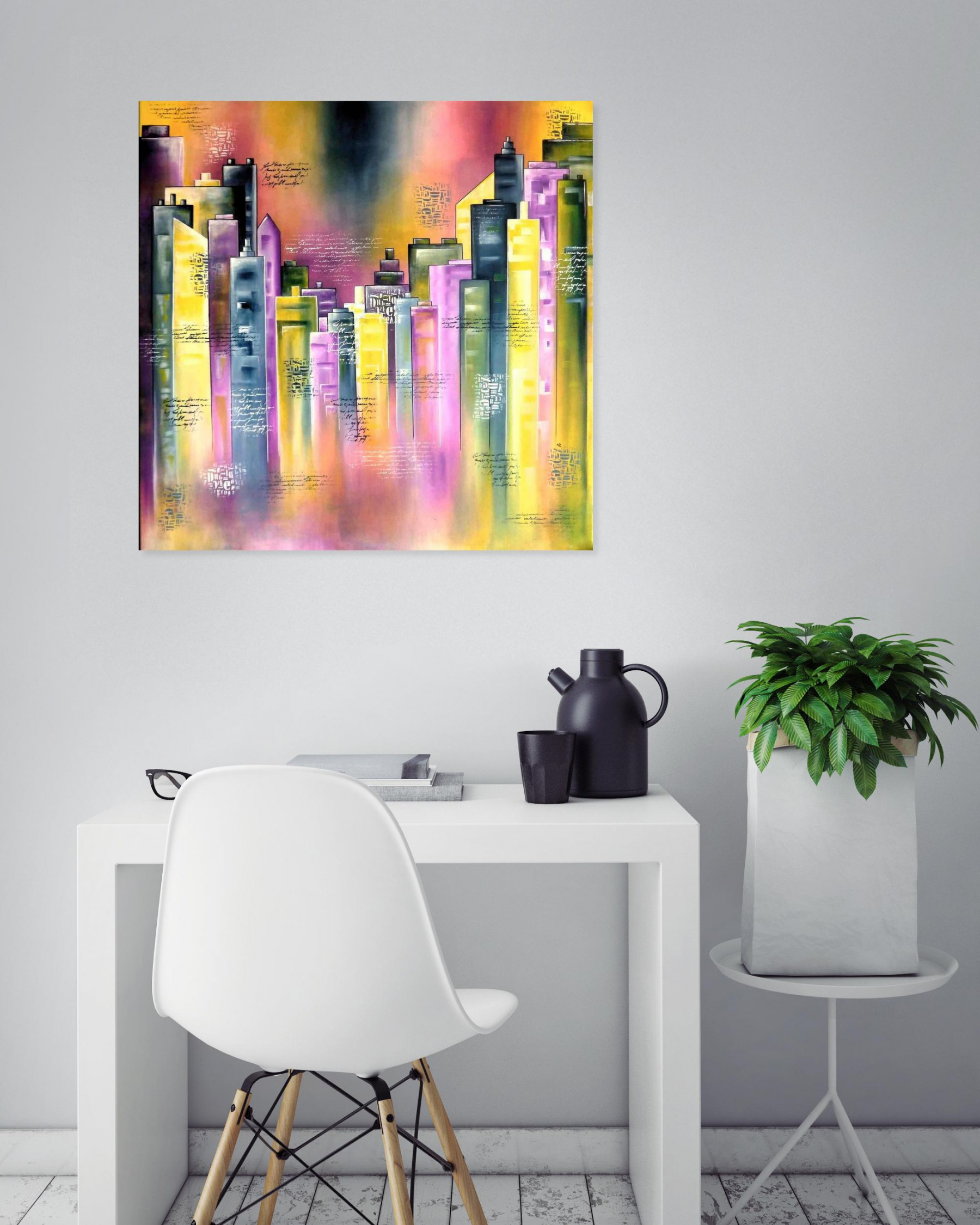 Valérie Lamarre, City T, peinture - Galerie de vente et d’achat d’art contemporain en ligne Artalistic