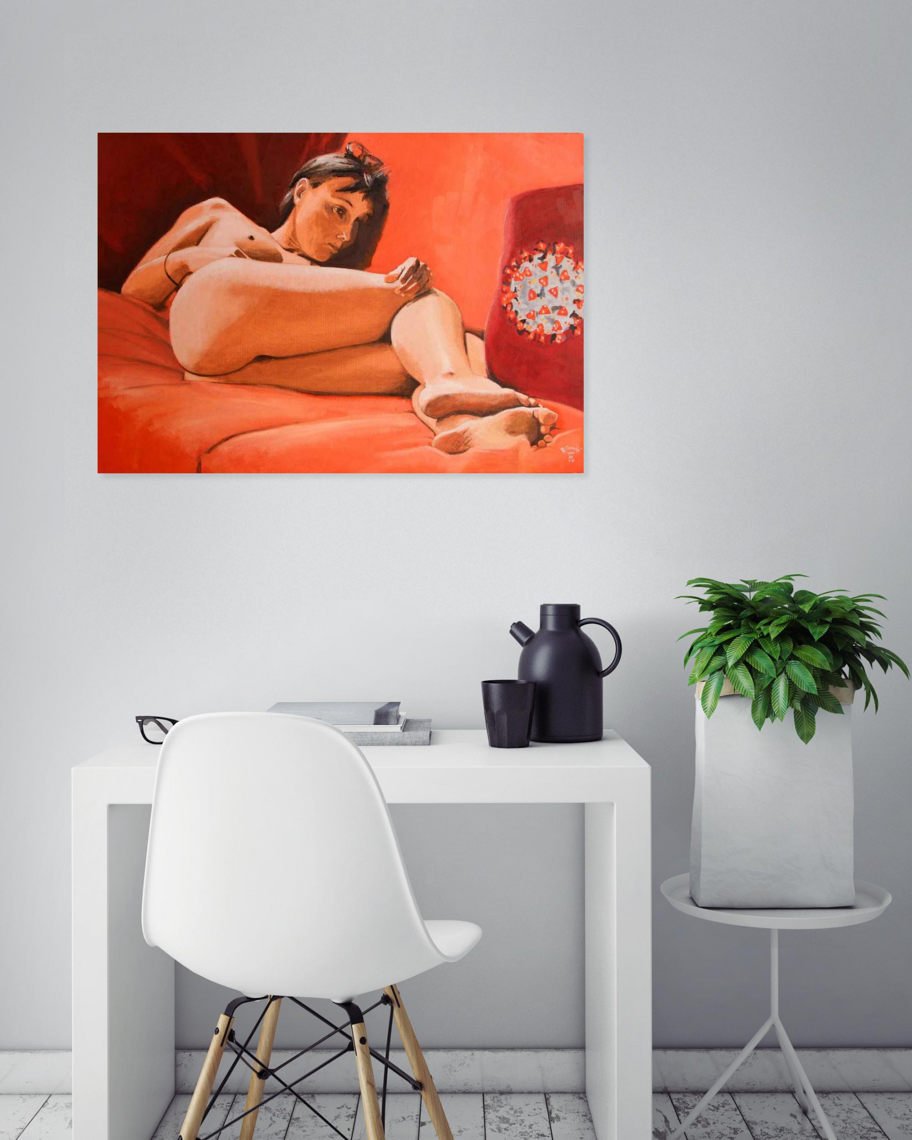 R.Cavalié, Covid 19, peinture - Galerie de vente et d’achat d’art contemporain en ligne Artalistic