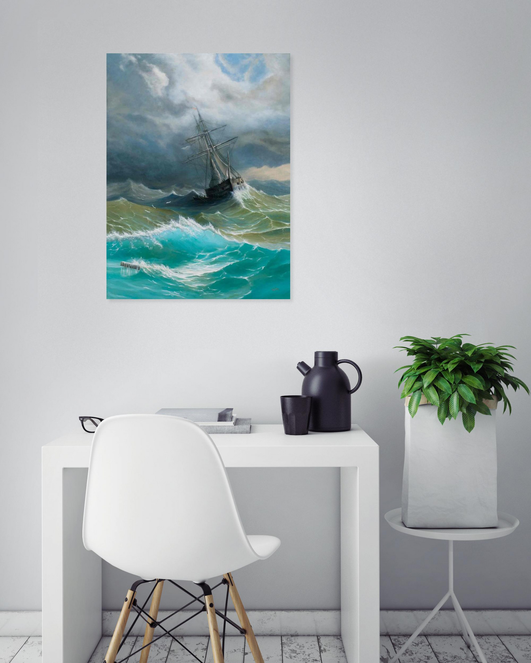 Anthony Colange, Ship in the story sea, peinture - Galerie de vente et d’achat d’art contemporain en ligne Artalistic
