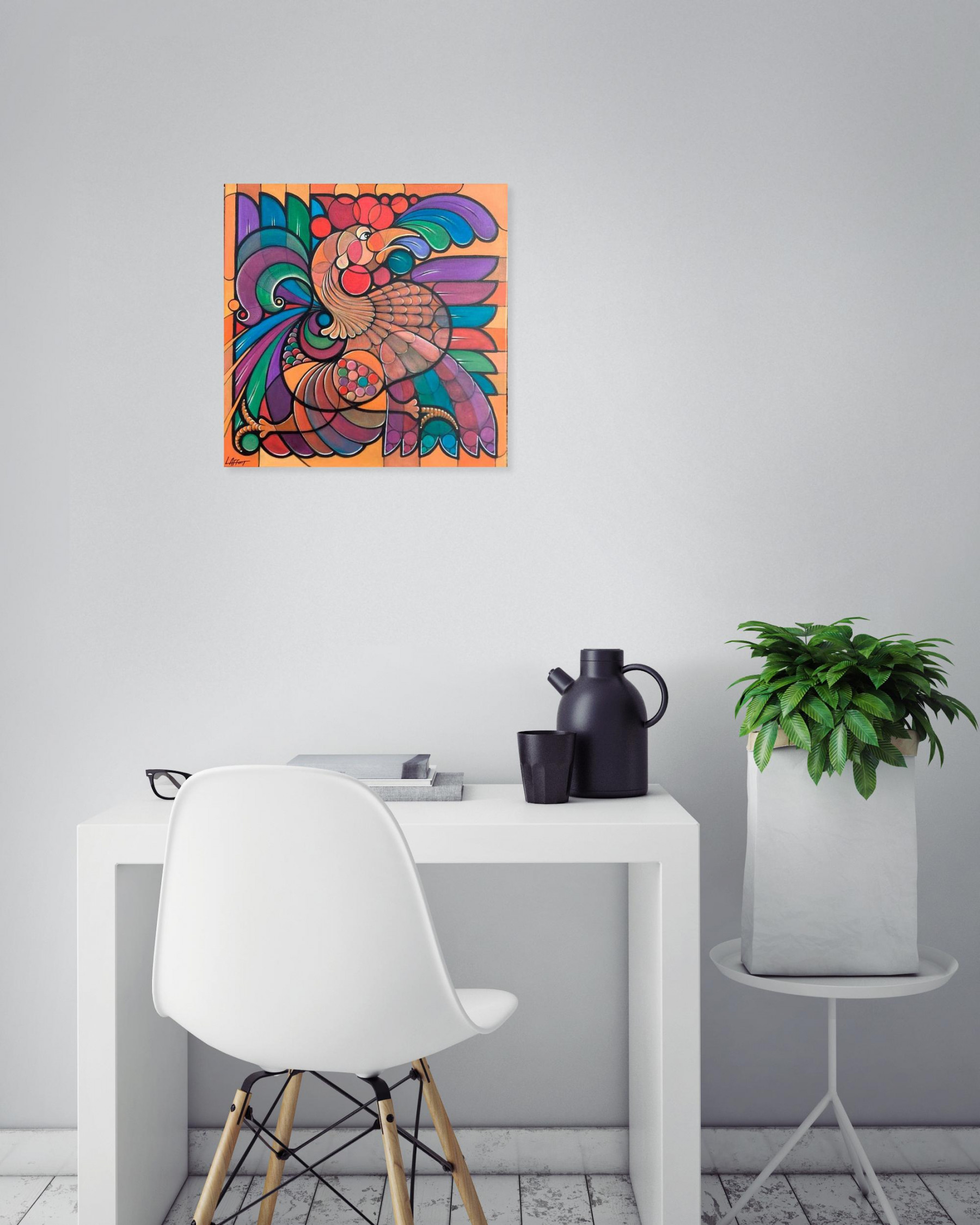 Annemarie Laffont, Cocorico, peinture - Galerie de vente et d’achat d’art contemporain en ligne Artalistic