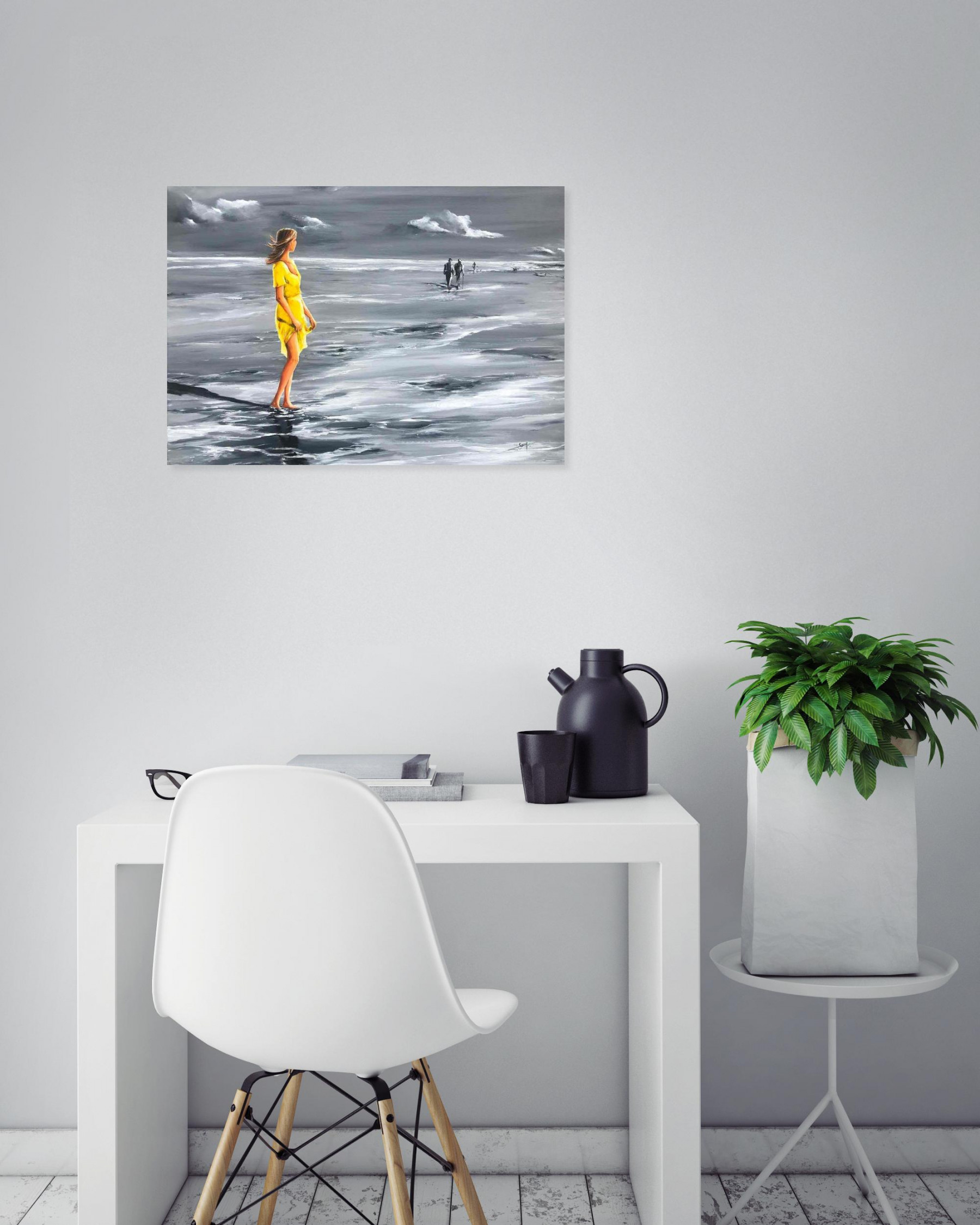 Marie-Laure Souq, Un matin à marée basse, peinture - Galerie de vente et d’achat d’art contemporain en ligne Artalistic