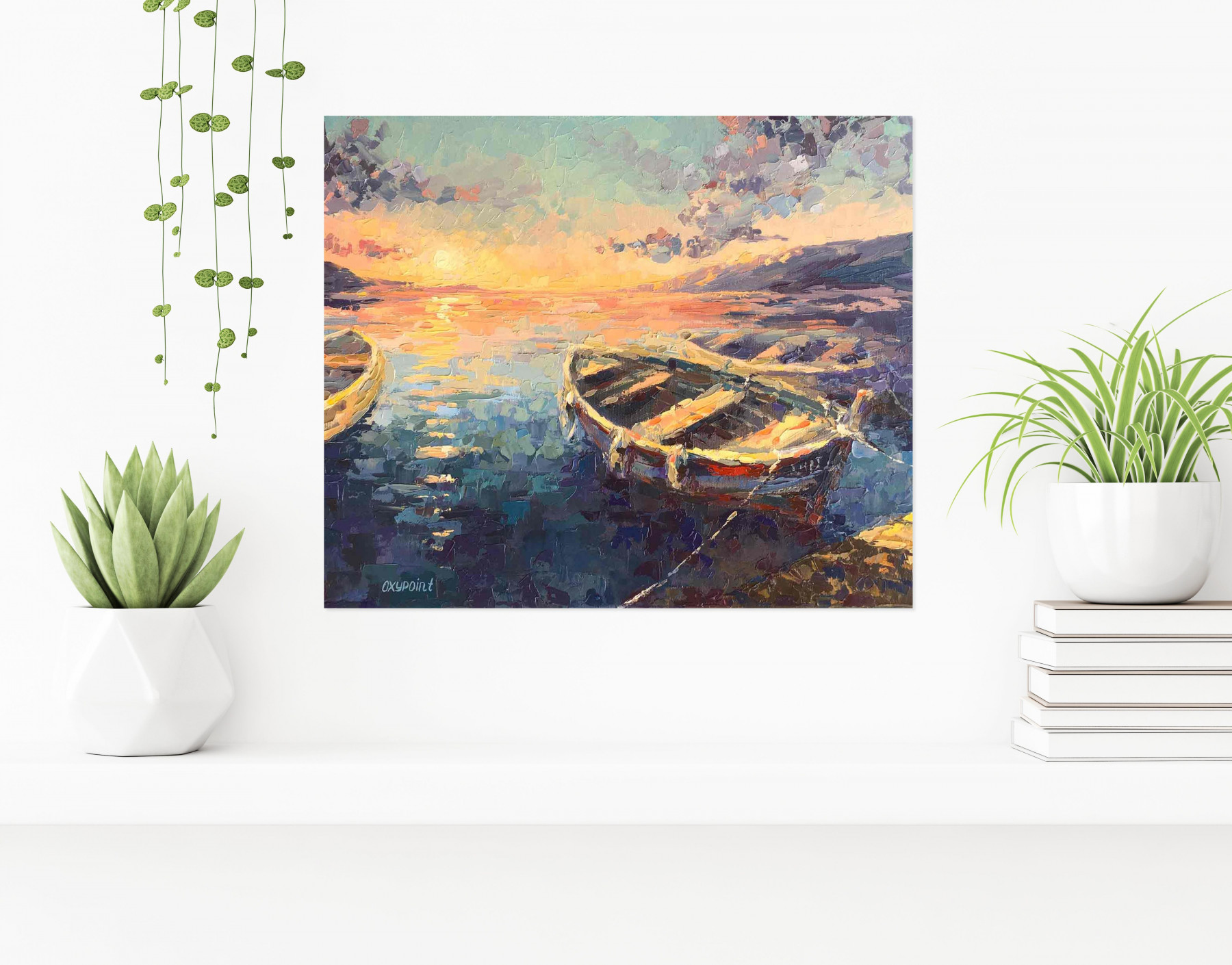 Oxypoint, A moment of peace at sunset, peinture - Galerie de vente et d’achat d’art contemporain en ligne Artalistic
