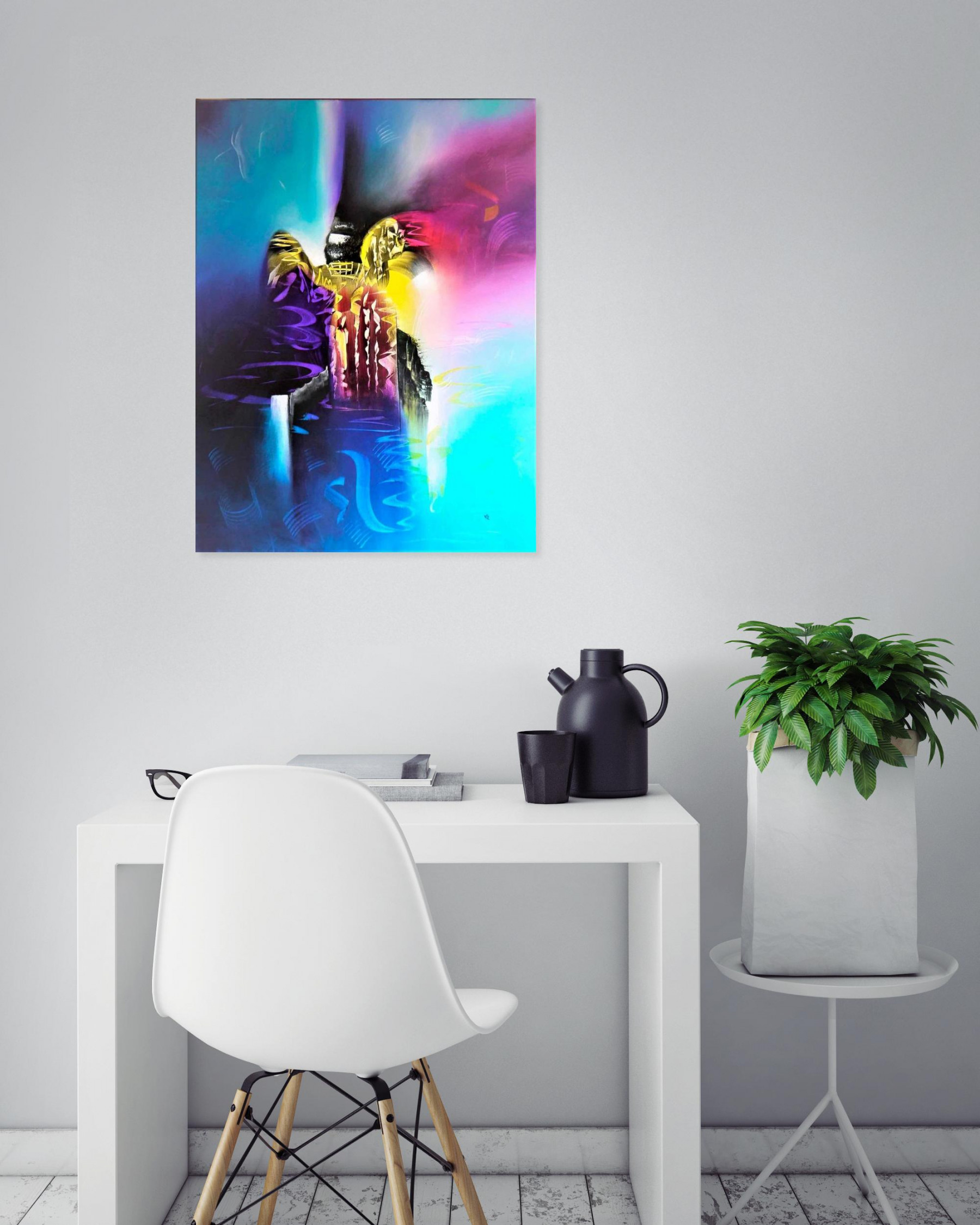 Valérie Lamarre, Morty blue, peinture - Galerie de vente et d’achat d’art contemporain en ligne Artalistic