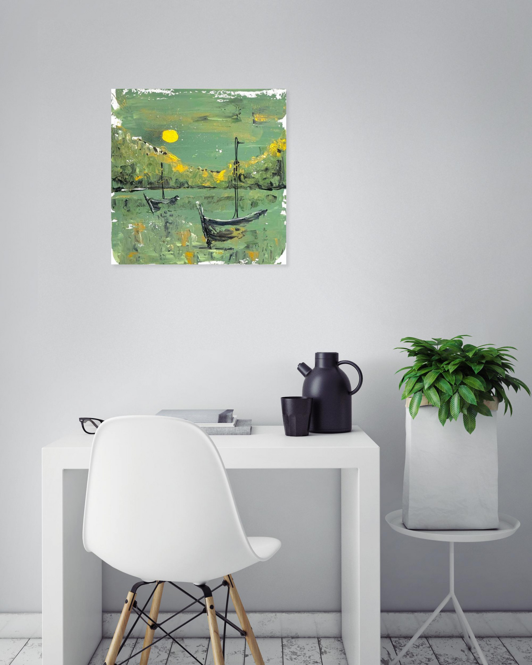 Elisabeth Ferry, Au clair de lune, peinture - Galerie de vente et d’achat d’art contemporain en ligne Artalistic