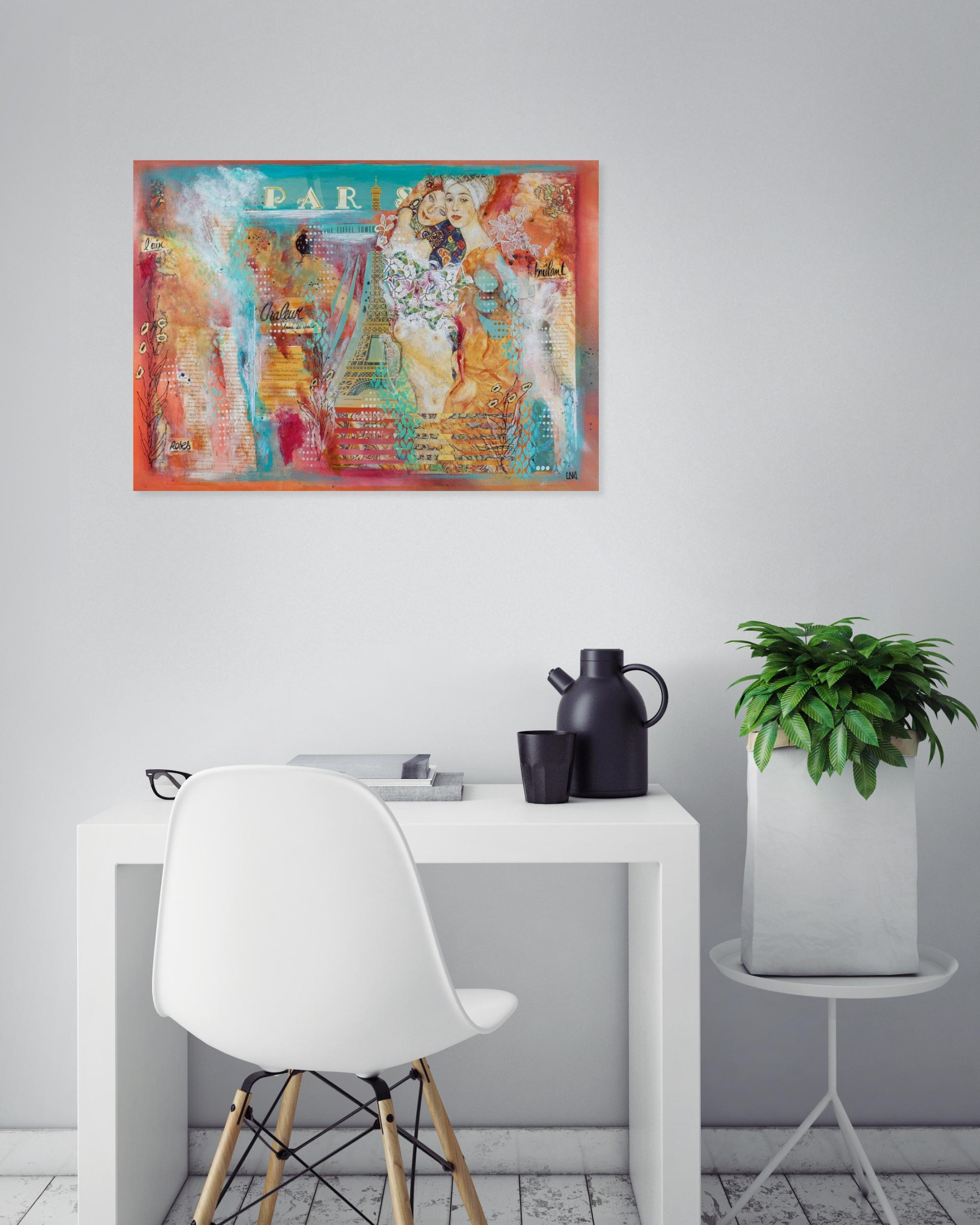 Helena Monniello, Sous le ciel de Paris, peinture - Galerie de vente et d’achat d’art contemporain en ligne Artalistic