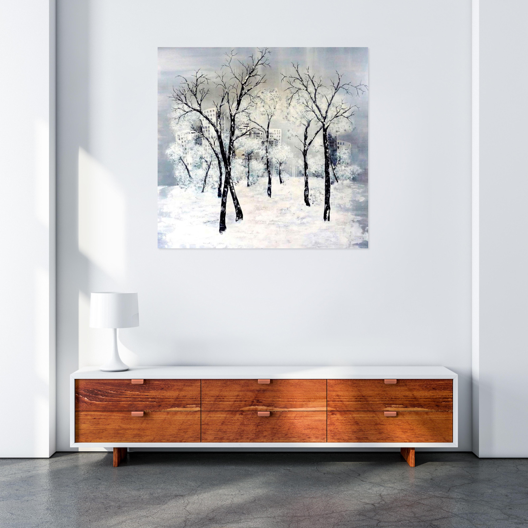 Anne Robin, Ville assoupie, peinture - Galerie de vente et d’achat d’art contemporain en ligne Artalistic