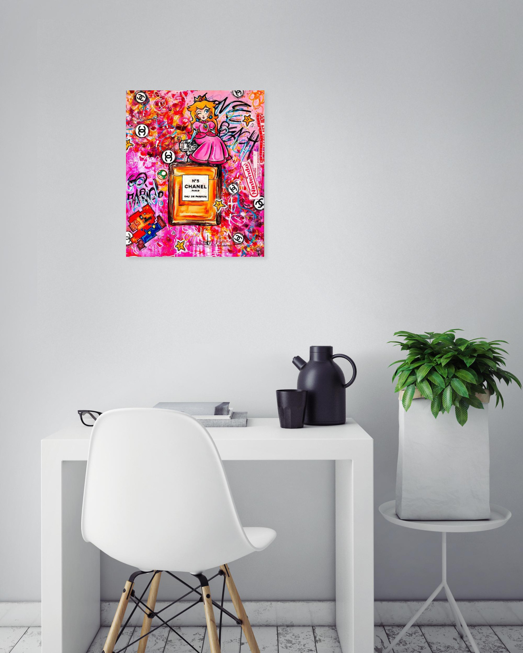 PVettese, PoPeach Mario X Chanel, peinture - Galerie de vente et d’achat d’art contemporain en ligne Artalistic