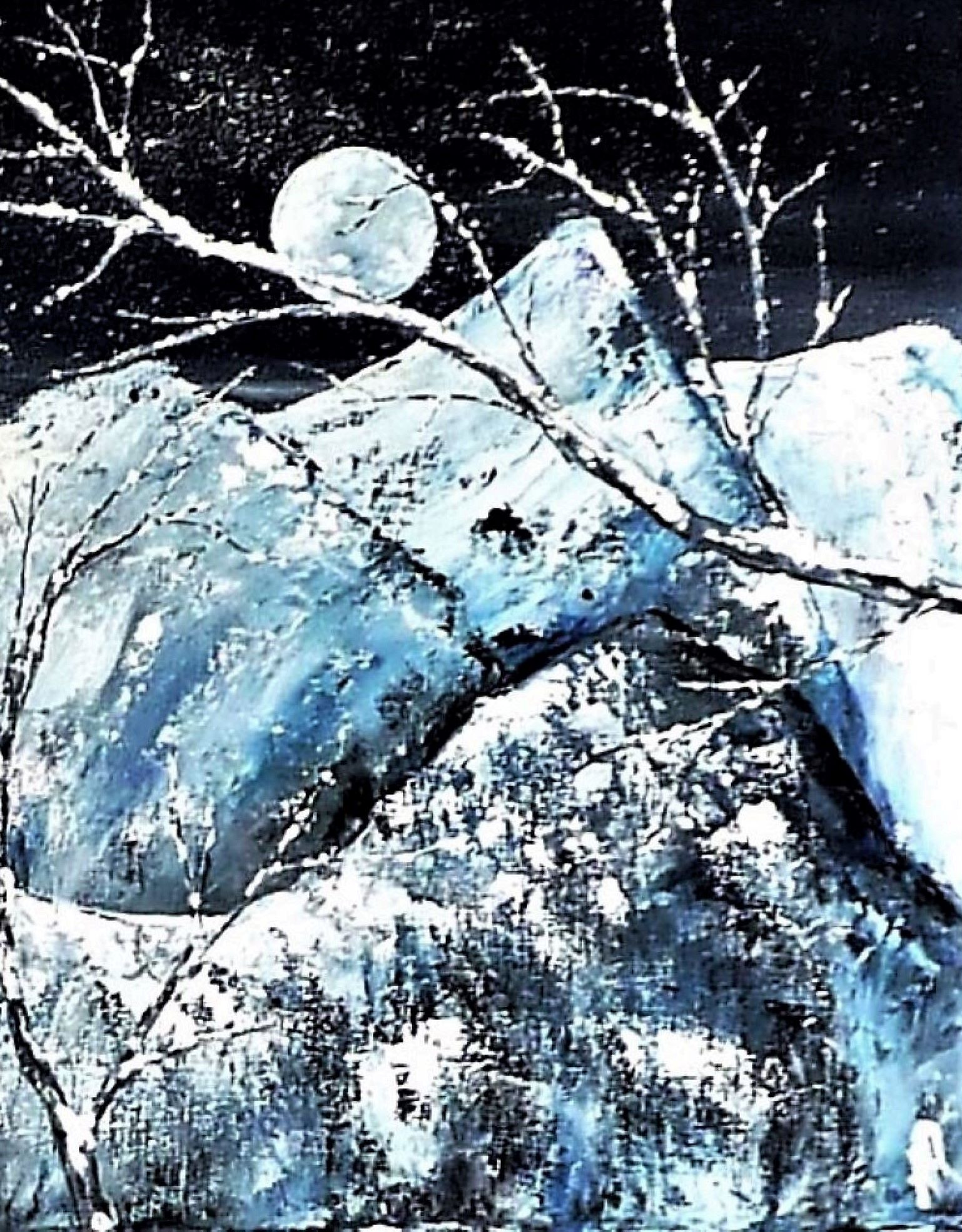 Anne Robin, Nuit d'hiver, peinture - Galerie de vente et d’achat d’art contemporain en ligne Artalistic