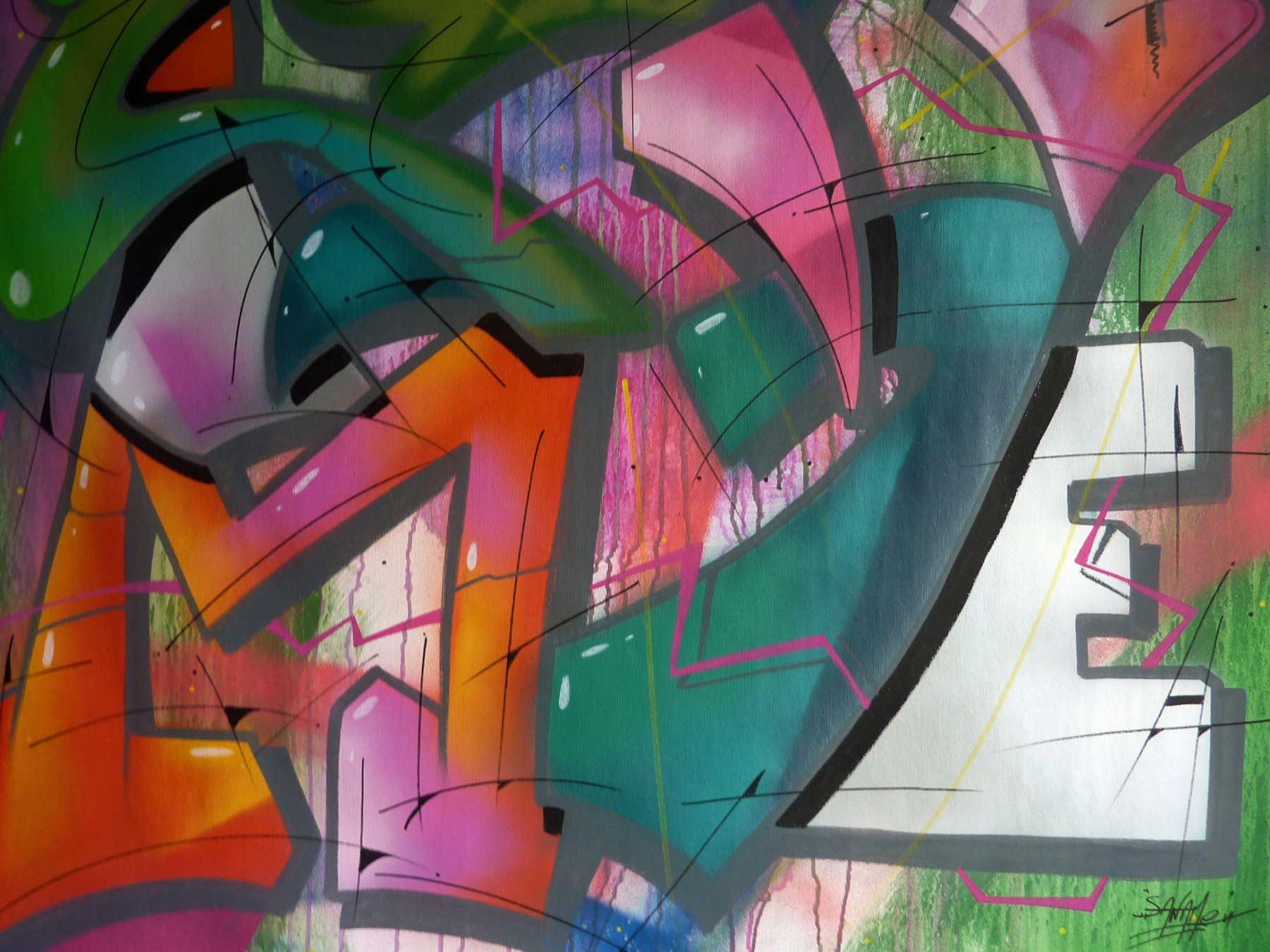 Saname, Trace n°2424, peinture - Galerie de vente et d’achat d’art contemporain en ligne Artalistic