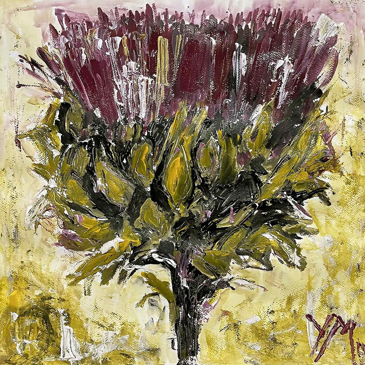 Yvin, Coeur d'artichaut, Peinture - Galerie de vente et d’achat d’art contemporain en ligne Artalistic