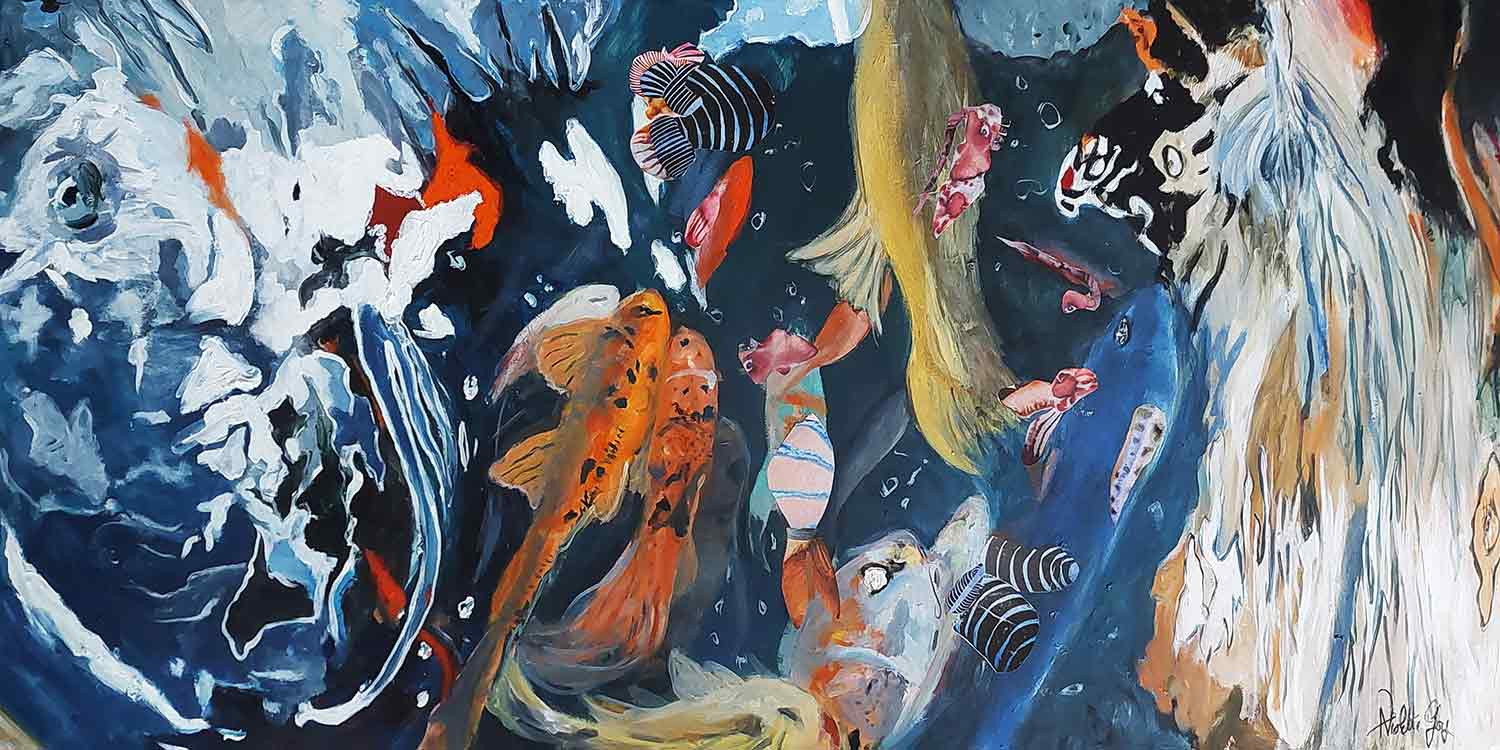Anne-violette Goy, Poissons abstraits, Peinture - Galerie de vente et d’achat d’art contemporain en ligne Artalistic