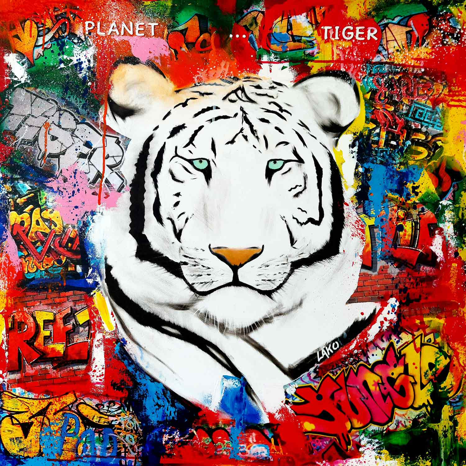 LAKO, Planet Tiger, Peinture - Galerie de vente et d’achat d’art contemporain en ligne Artalistic