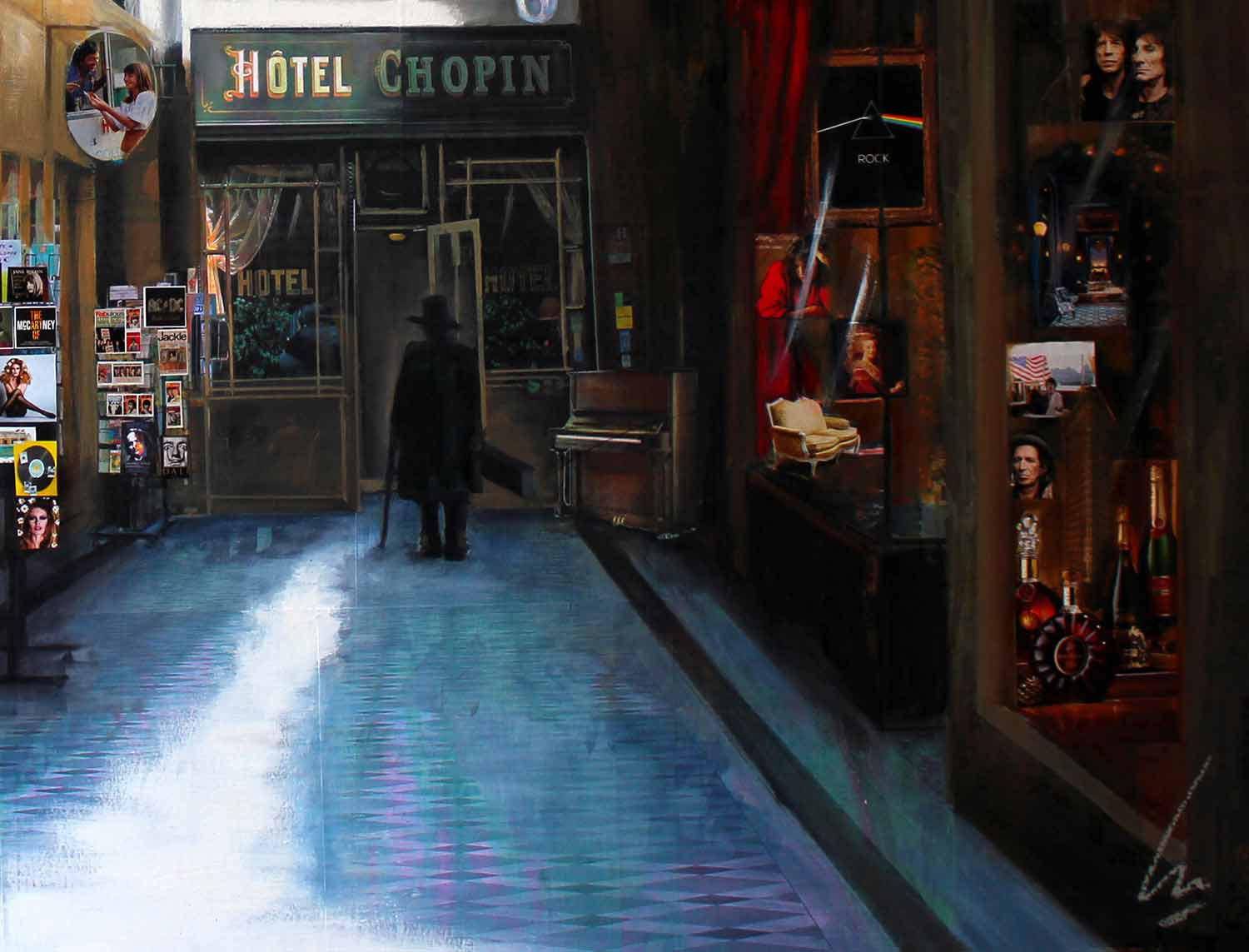 Nathalie Lemaitre, Hotel Chopin, peinture - Galerie de vente et d’achat d’art contemporain en ligne Artalistic