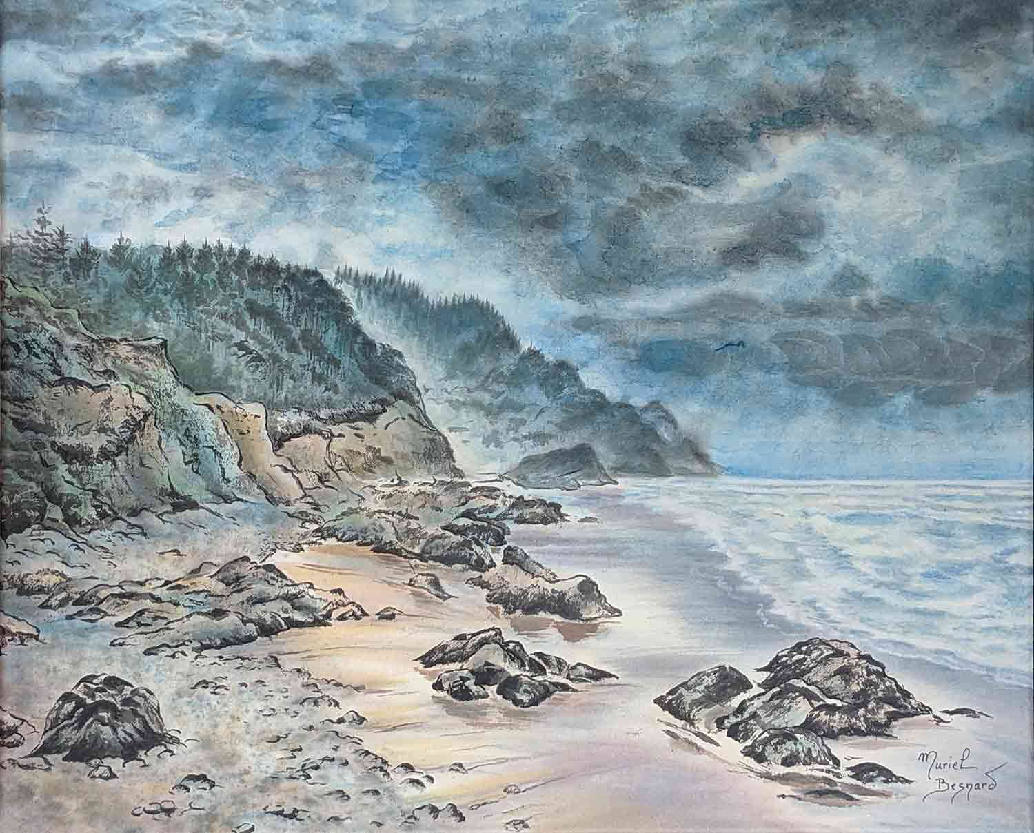 Muriel Besnard, Turbulence côtière, peinture - Galerie de vente et d’achat d’art contemporain en ligne Artalistic