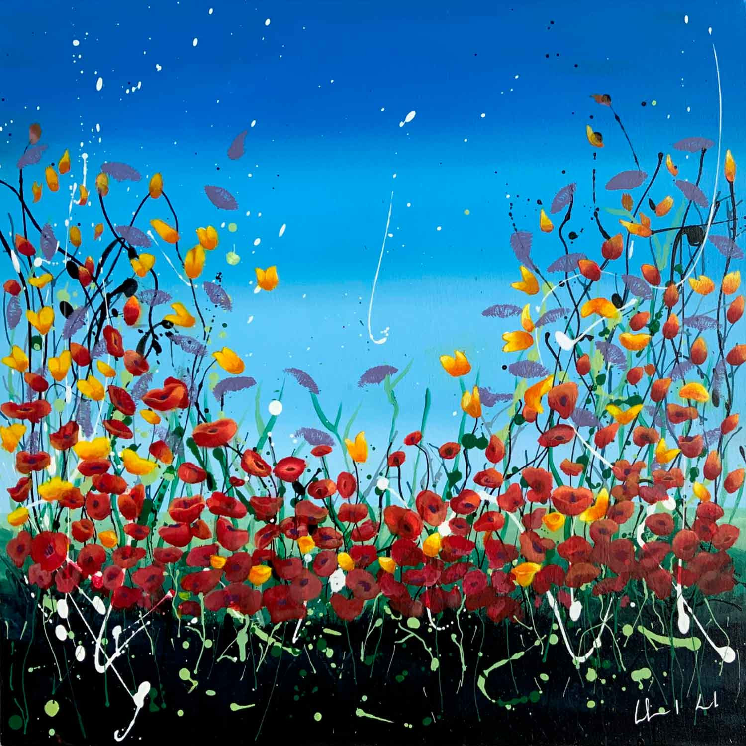 Claude Conte, Symphonie de fleurs, peinture - Galerie de vente et d’achat d’art contemporain en ligne Artalistic