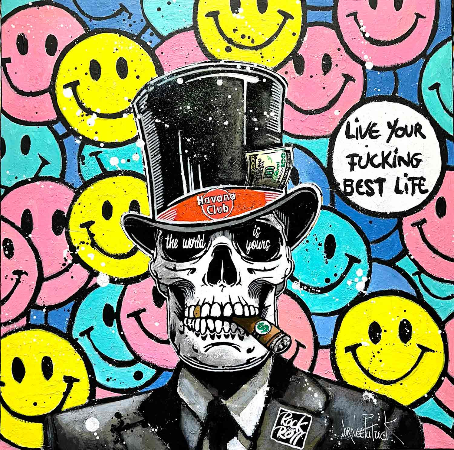 Patrick Cornée, Live your fucking best life, peinture - Galerie de vente et d’achat d’art contemporain en ligne Artalistic