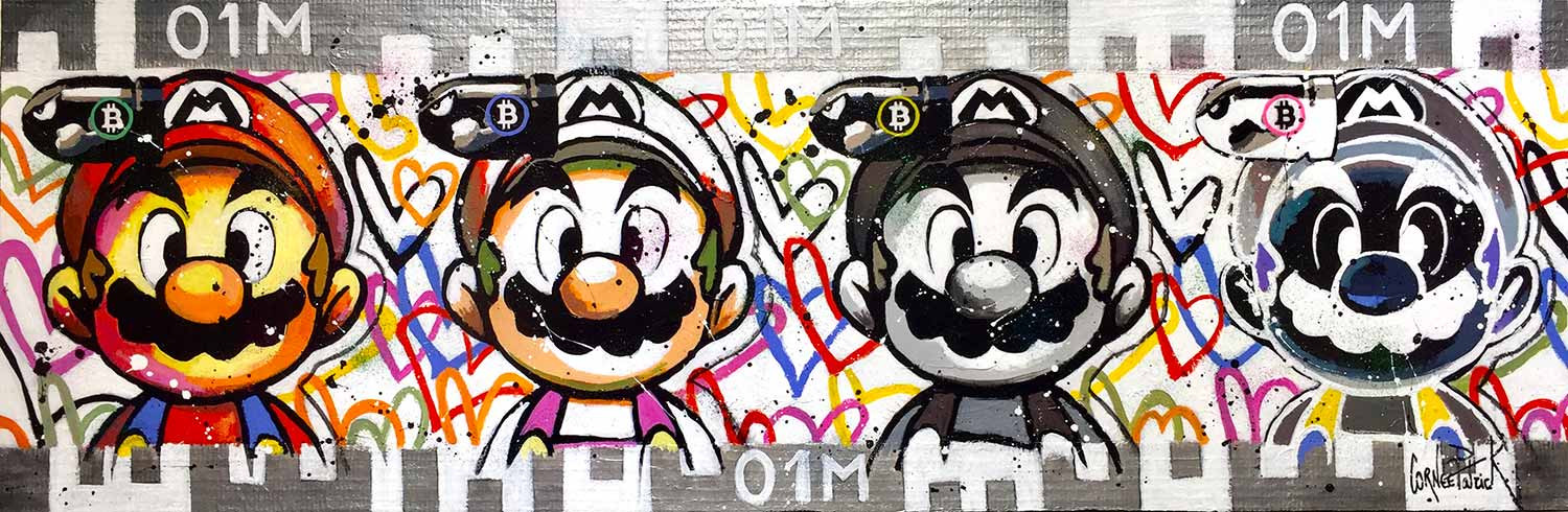 Patrick Cornée, My name is super Mario, peinture - Galerie de vente et d’achat d’art contemporain en ligne Artalistic