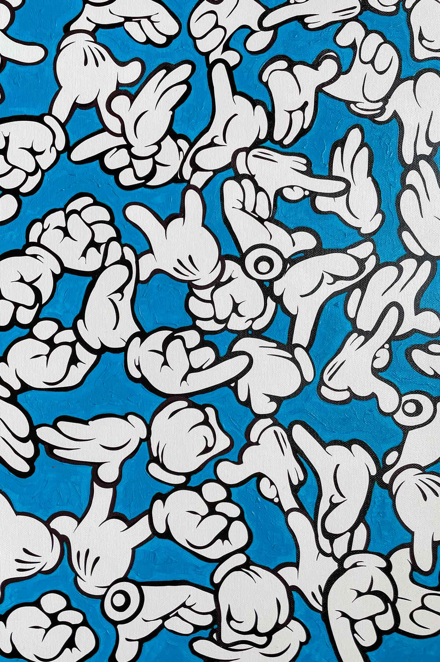 Ewen Gur, Deep blue hands, peinture - Galerie de vente et d’achat d’art contemporain en ligne Artalistic