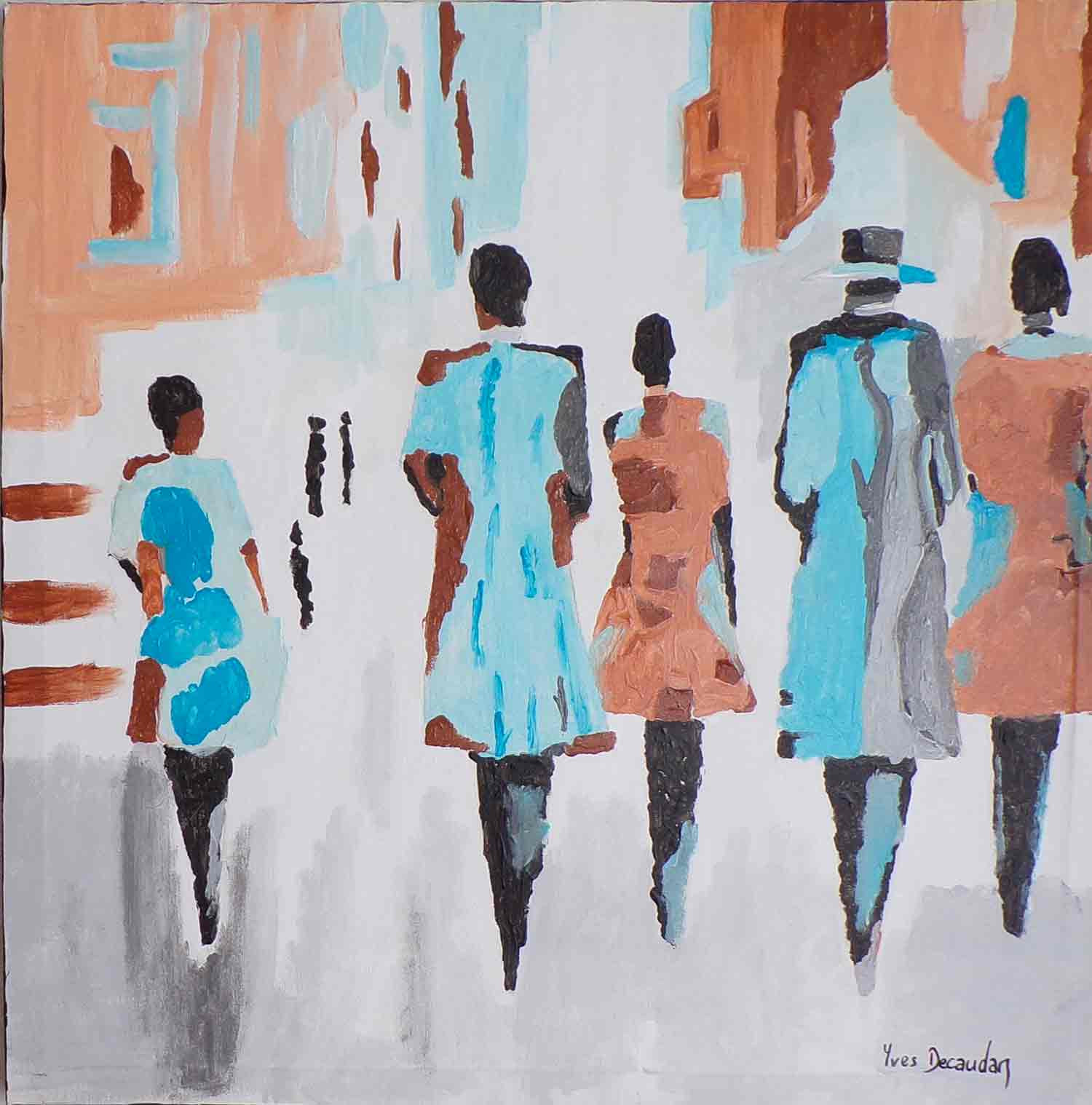 Yves Decaudan, Walk in New York, peinture - Galerie de vente et d’achat d’art contemporain en ligne Artalistic