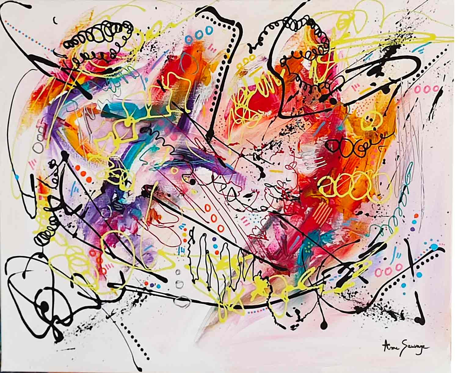 Âme Sauvage, Le dauphin bleu, peinture - Galerie de vente et d’achat d’art contemporain en ligne Artalistic