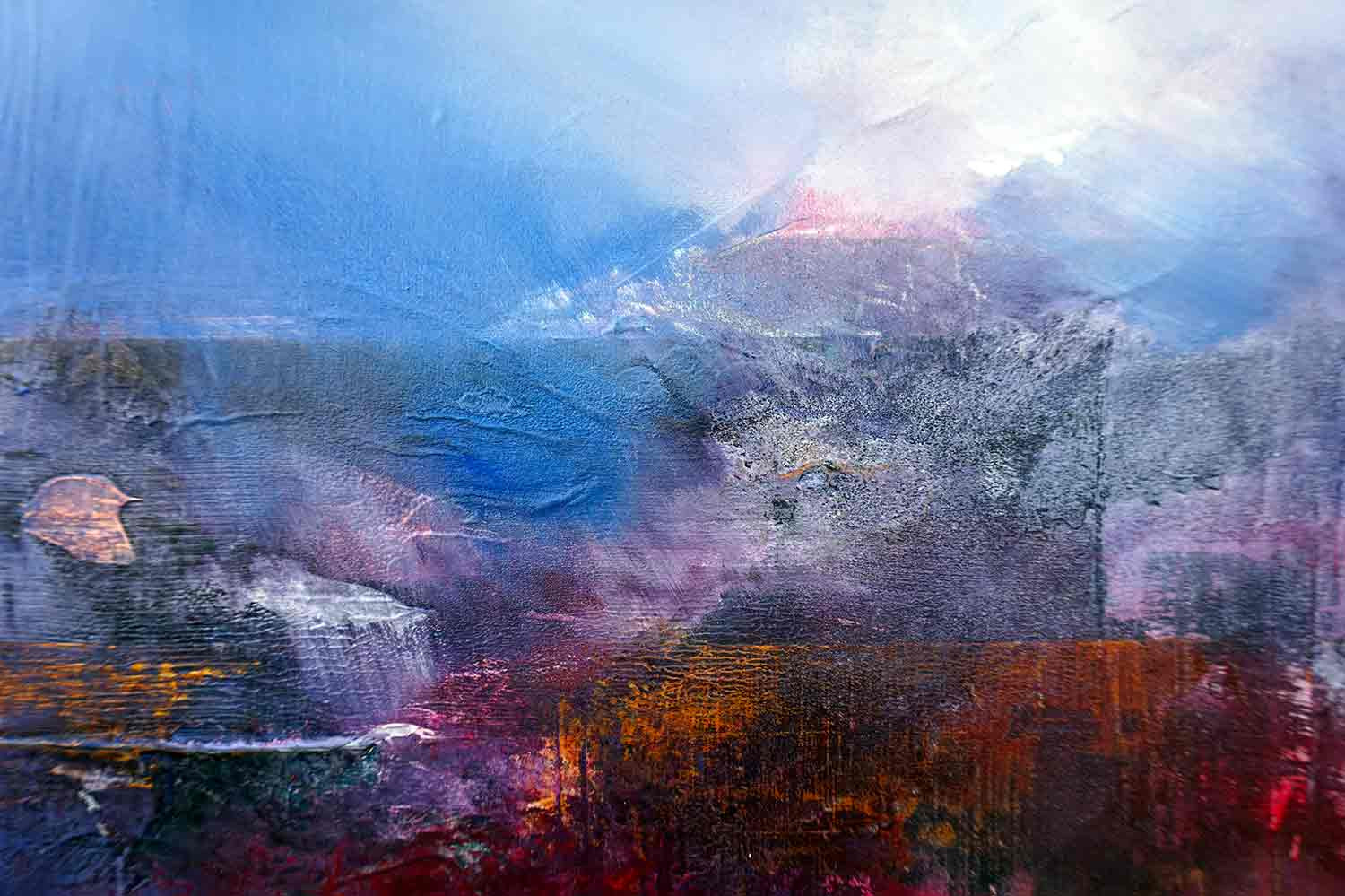 Marianne Quinzin, Rouge sur les rochers, peinture - Galerie de vente et d’achat d’art contemporain en ligne Artalistic