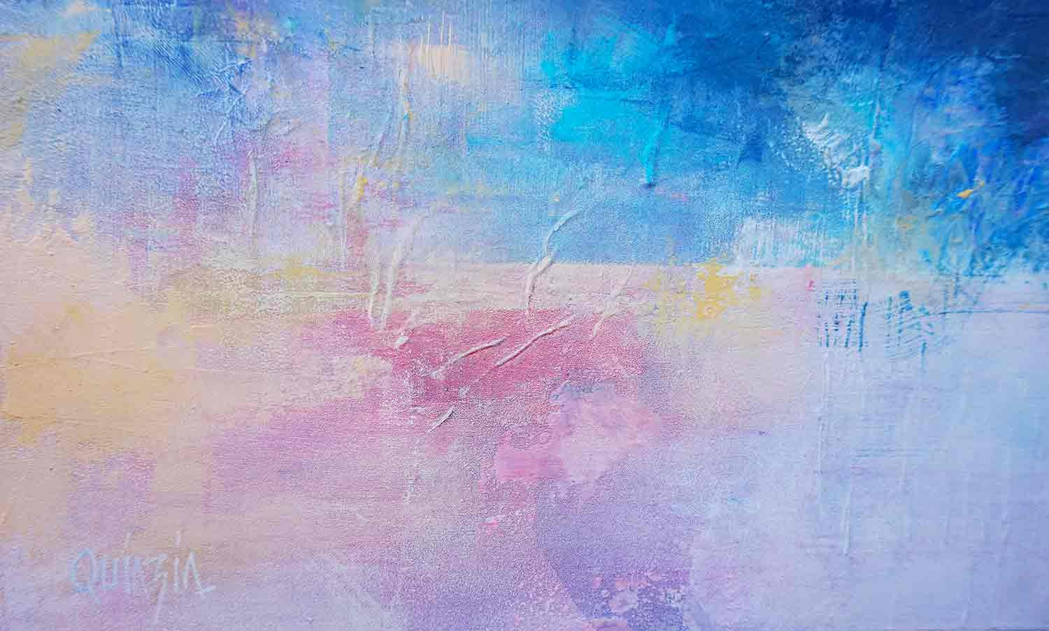 Marianne Quinzin, Rouge sur les rochers, peinture - Galerie de vente et d’achat d’art contemporain en ligne Artalistic