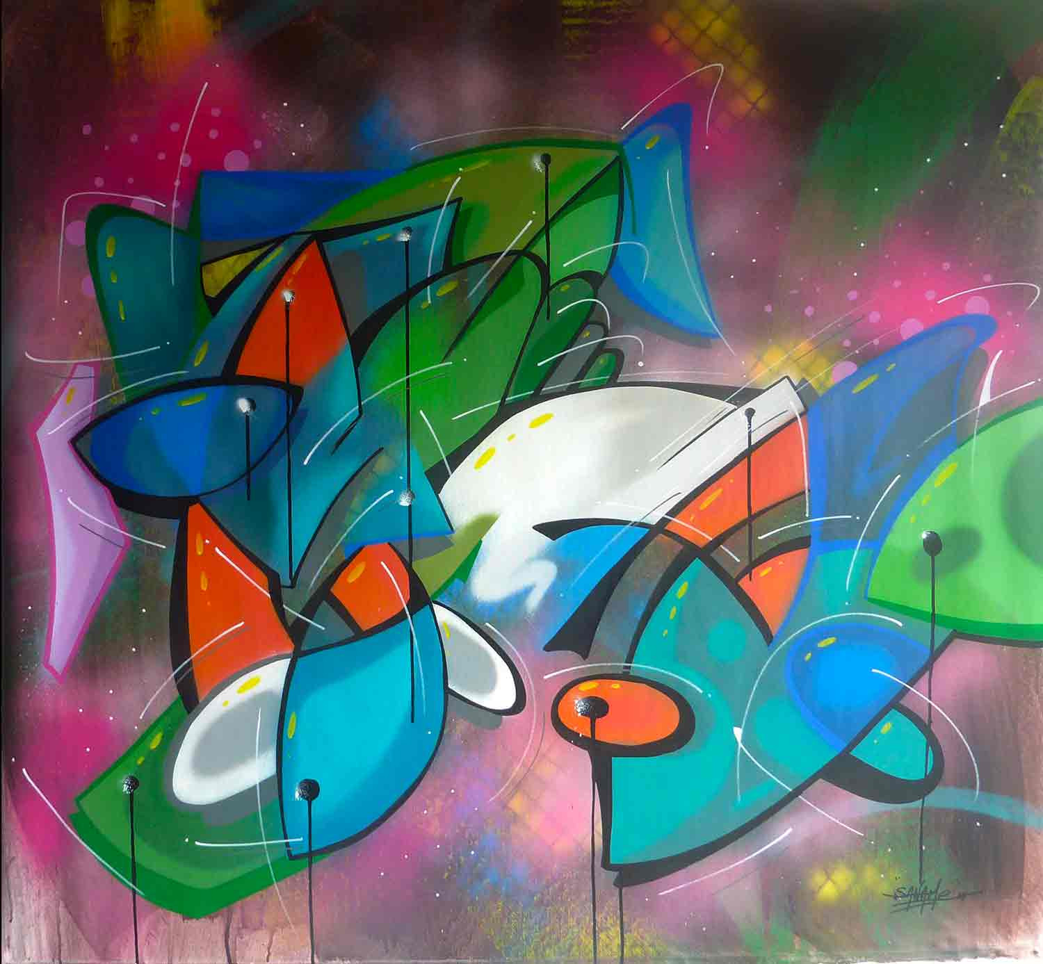Saname, Fish n°2301, peinture - Galerie de vente et d’achat d’art contemporain en ligne Artalistic