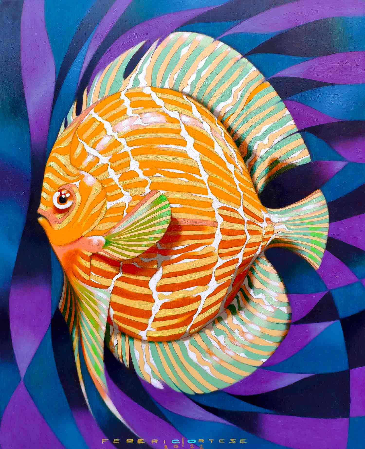 Federico Cortese, Yellow fish, peinture - Galerie de vente et d’achat d’art contemporain en ligne Artalistic