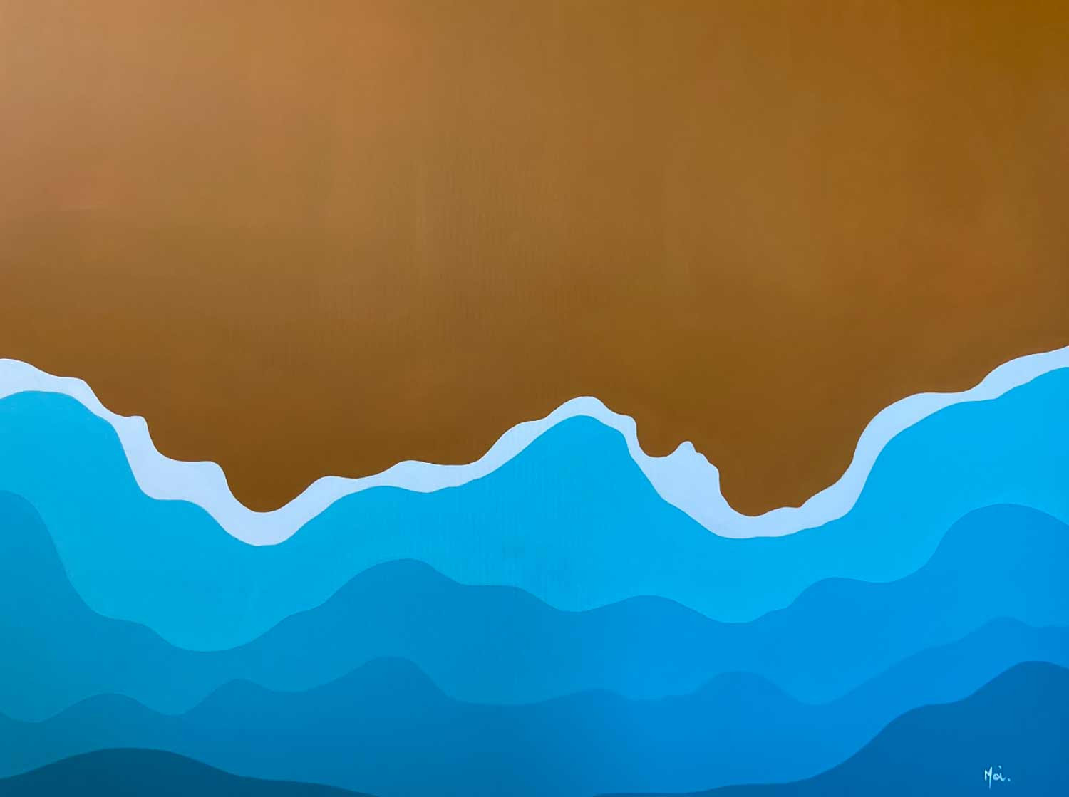 Moi, Prendre la plage en hiver, peinture - Galerie de vente et d’achat d’art contemporain en ligne Artalistic