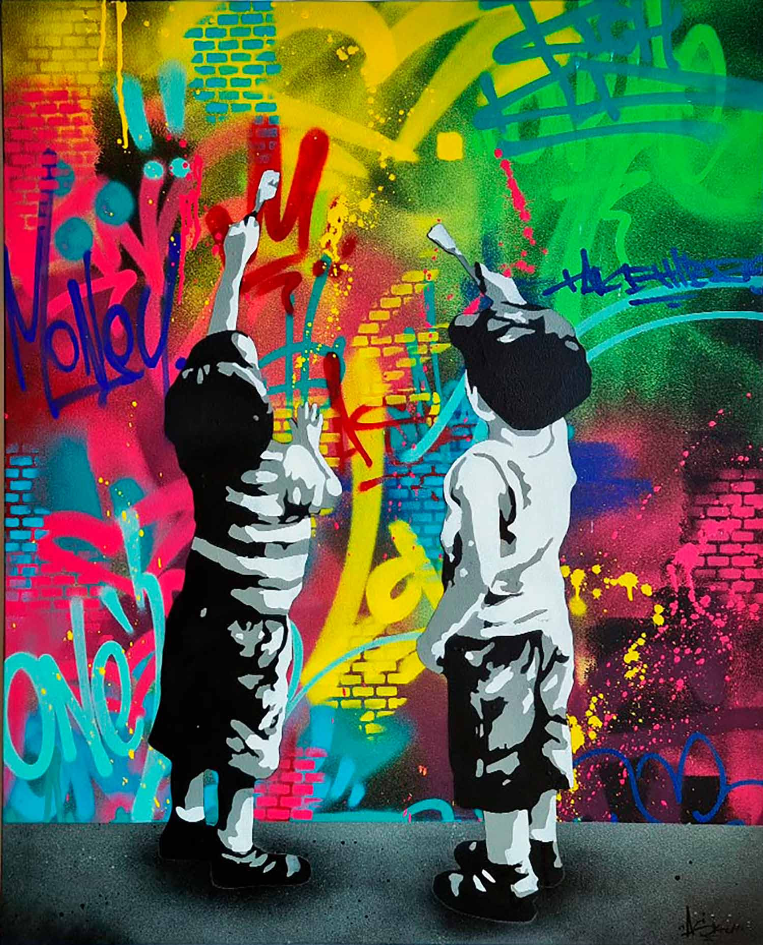 Asko Art, Young vandals, peinture - Galerie de vente et d’achat d’art contemporain en ligne Artalistic