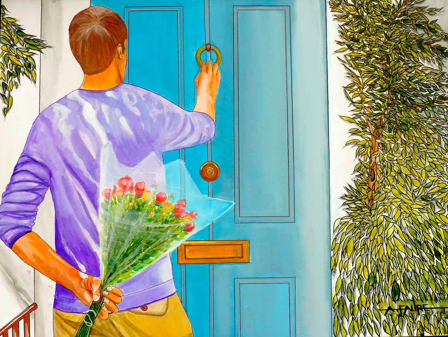 Alain Faure, Rendez-vous, peinture - Galerie de vente et d’achat d’art contemporain en ligne Artalistic