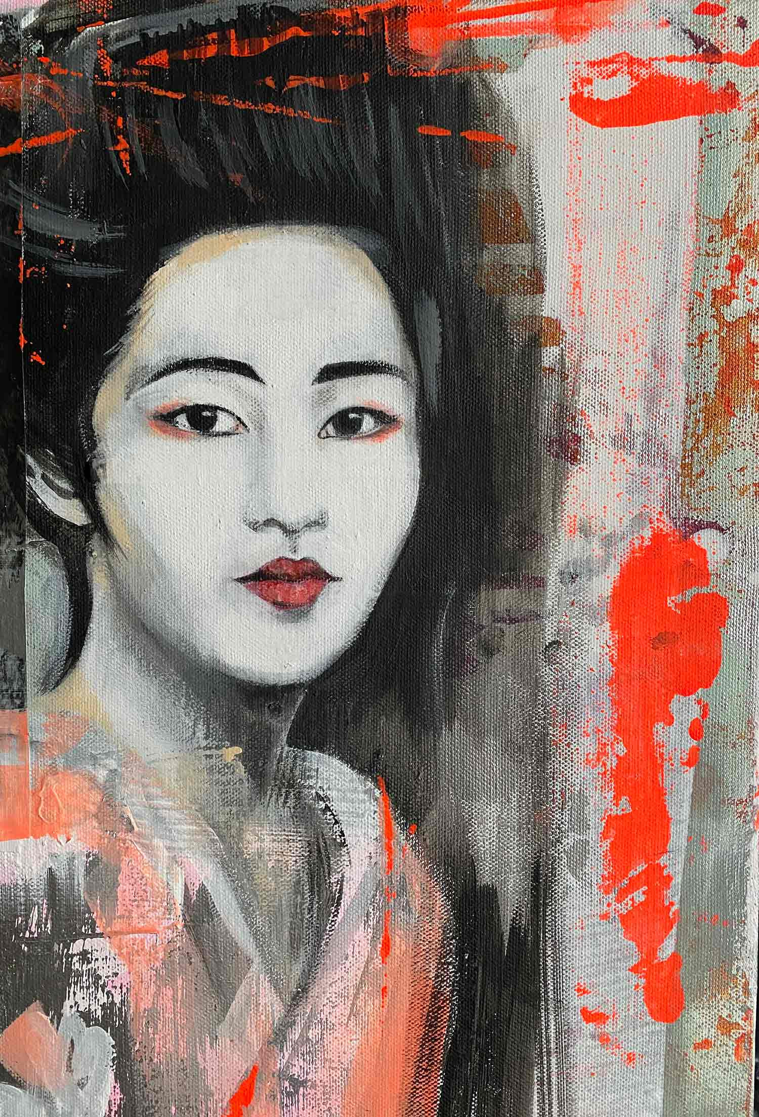 Sabine Rusch, Geisha mood II, peinture - Galerie de vente et d’achat d’art contemporain en ligne Artalistic