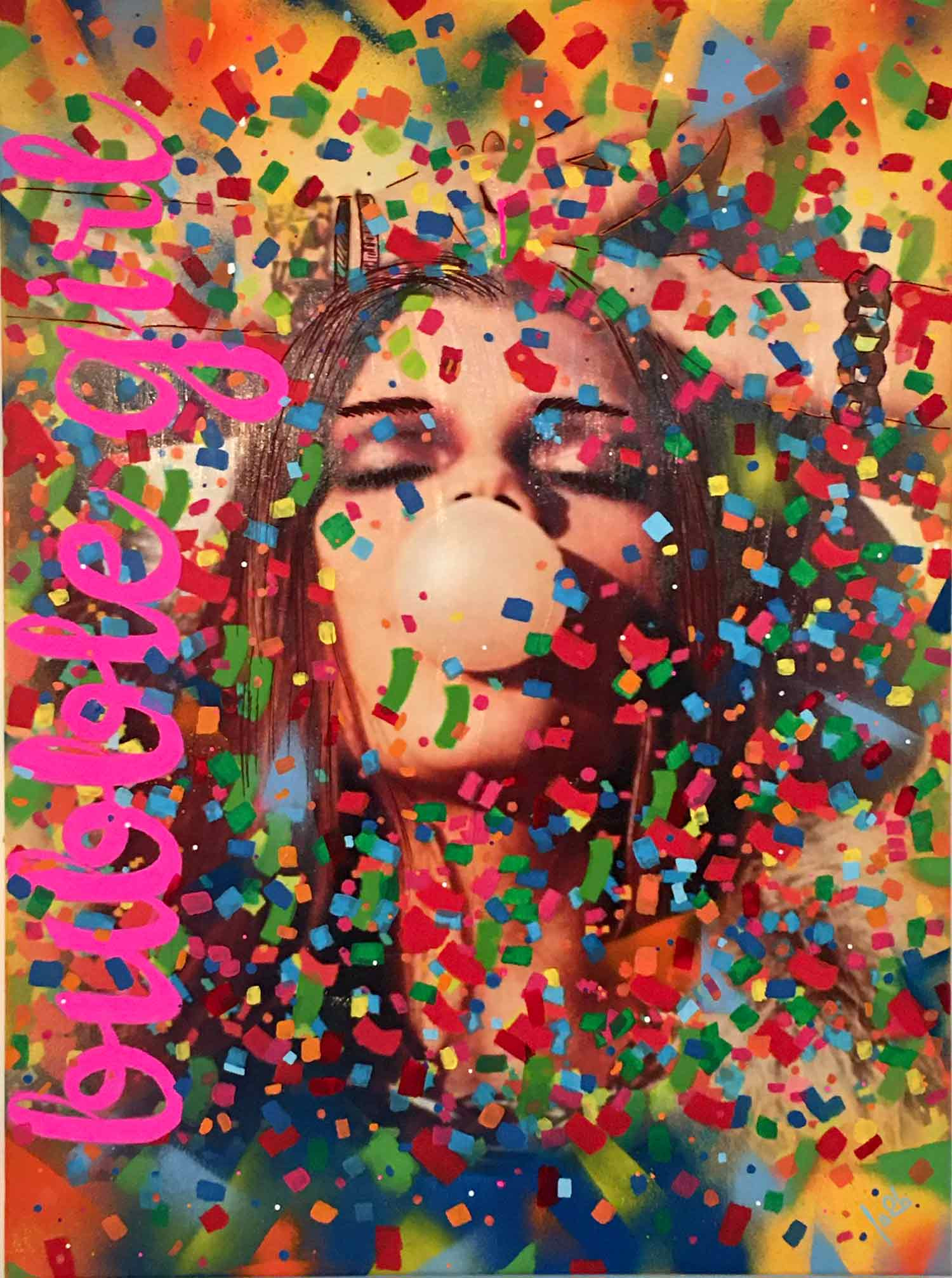 Fa2b, Bubble girl, peinture - Galerie de vente et d’achat d’art contemporain en ligne Artalistic