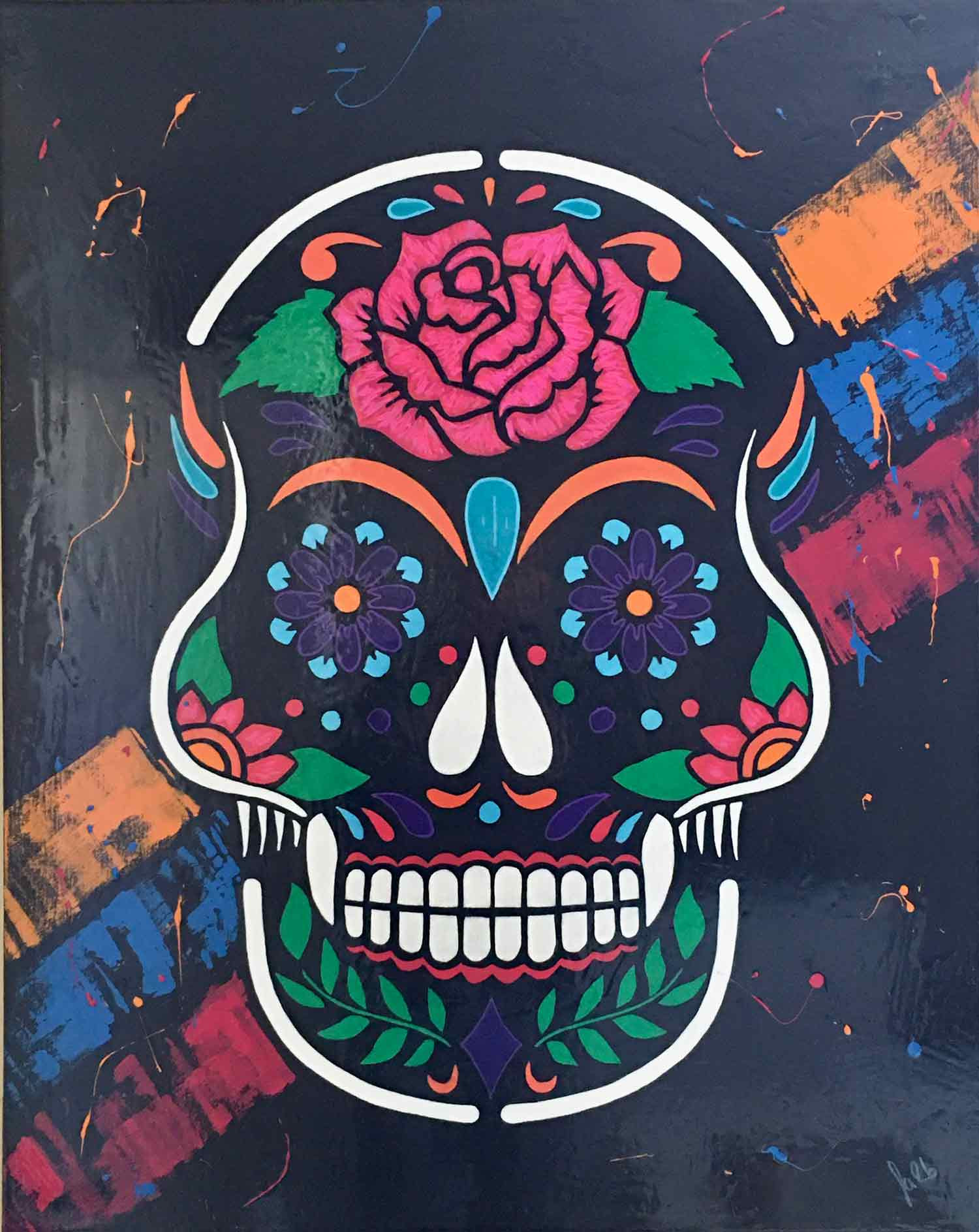 Fa2b, Calavera, peinture - Galerie de vente et d’achat d’art contemporain en ligne Artalistic