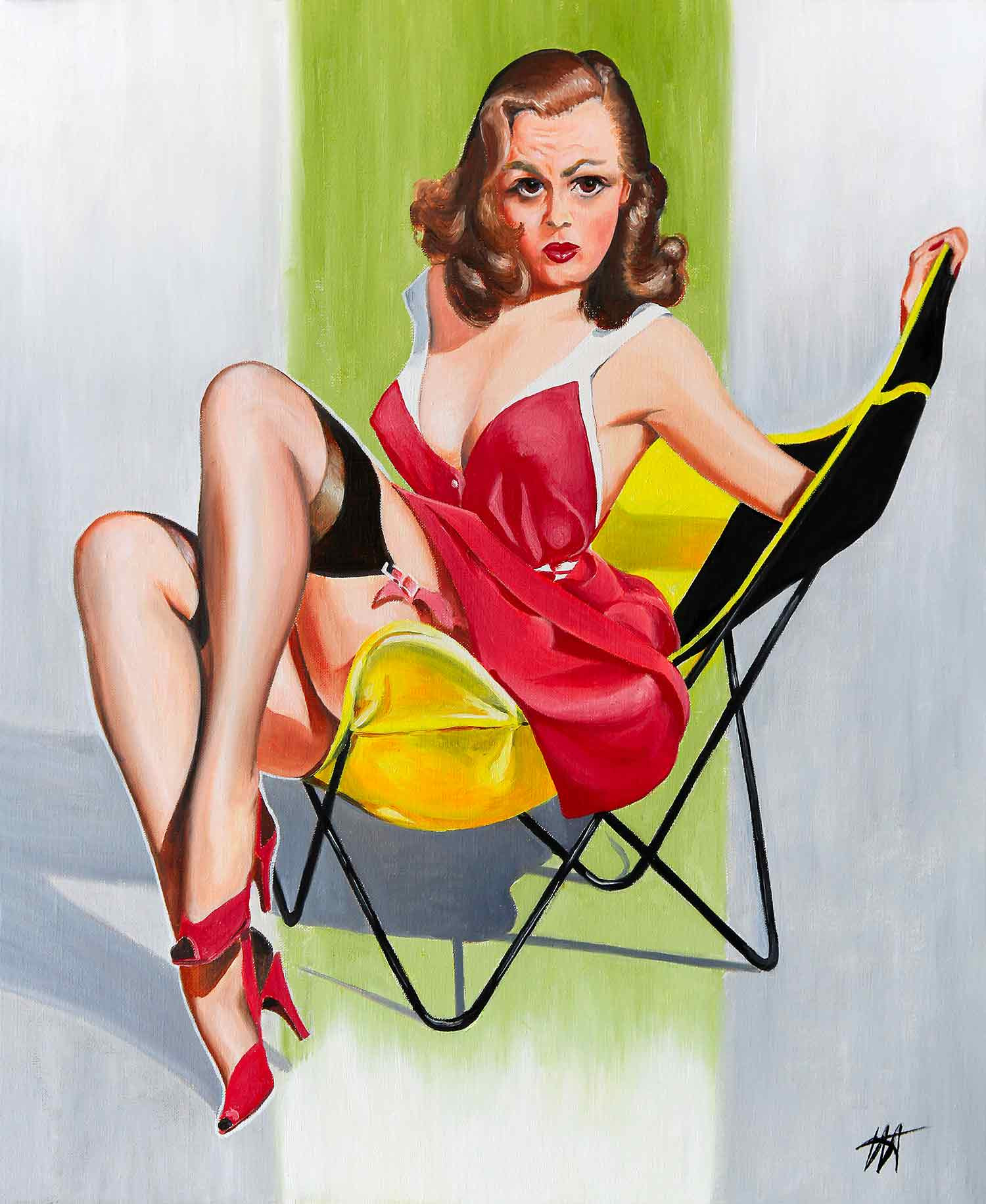 Jean-Jacques Venturini, Pin-Up, peinture - Galerie de vente et d’achat d’art contemporain en ligne Artalistic