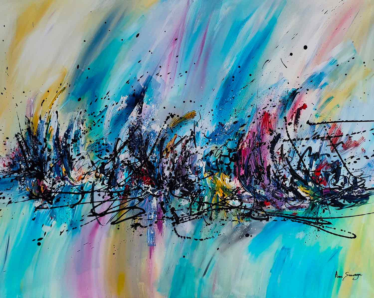 Âme Sauvage, Pays caché de l'arc en ciel, peinture - Galerie de vente et d’achat d’art contemporain en ligne Artalistic