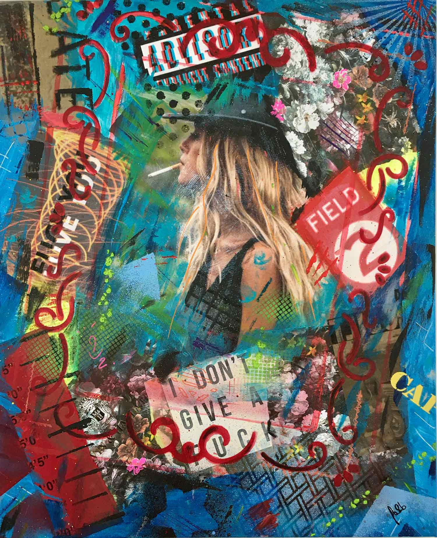 Fa2b, Smoky Gal, peinture - Galerie de vente et d’achat d’art contemporain en ligne Artalistic