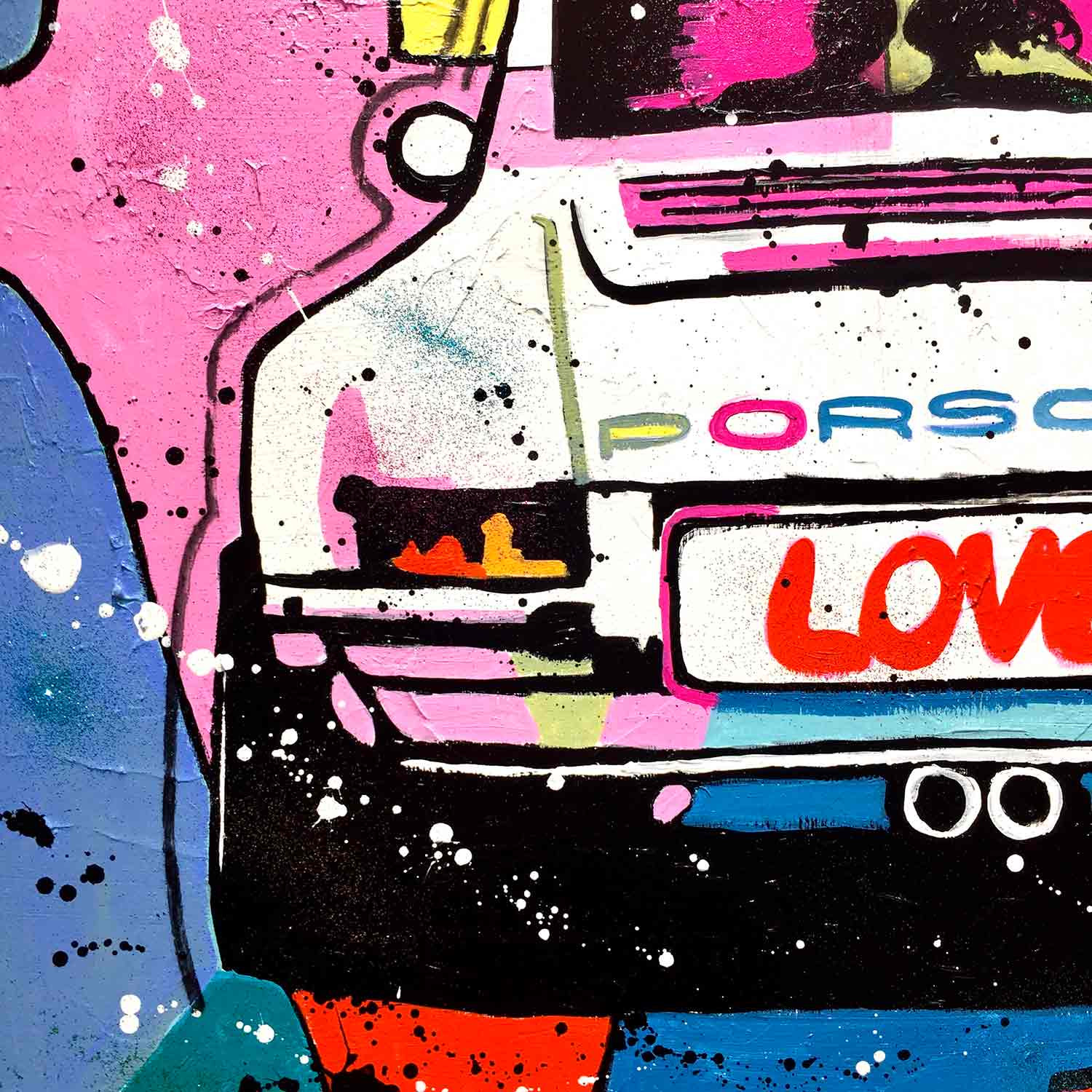Patrick Cornée, Amoureux dans une Porsche 911, peinture - Galerie de vente et d’achat d’art contemporain en ligne Artalistic