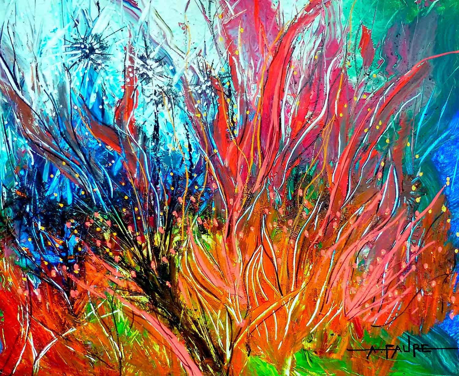 Alain Faure, au feu, peinture - Galerie de vente et d’achat d’art contemporain en ligne Artalistic