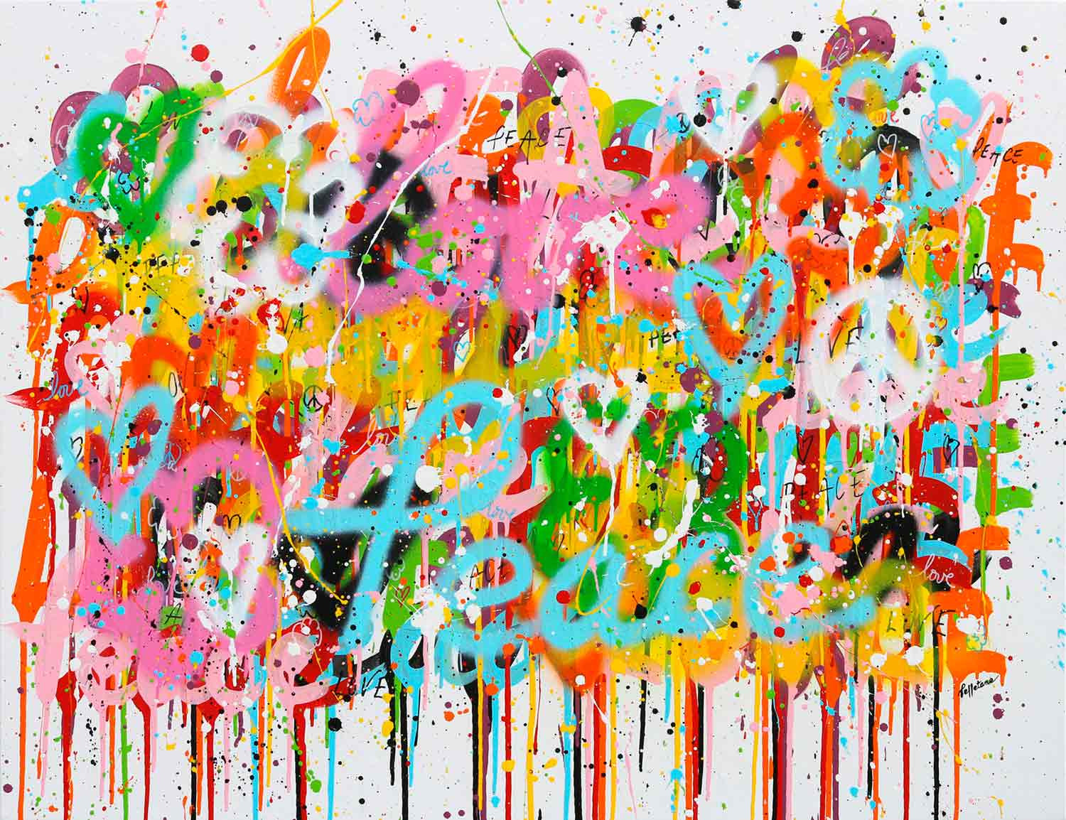 Isabelle Pelletane, Peace & Love 2, peinture - Galerie de vente et d’achat d’art contemporain en ligne Artalistic