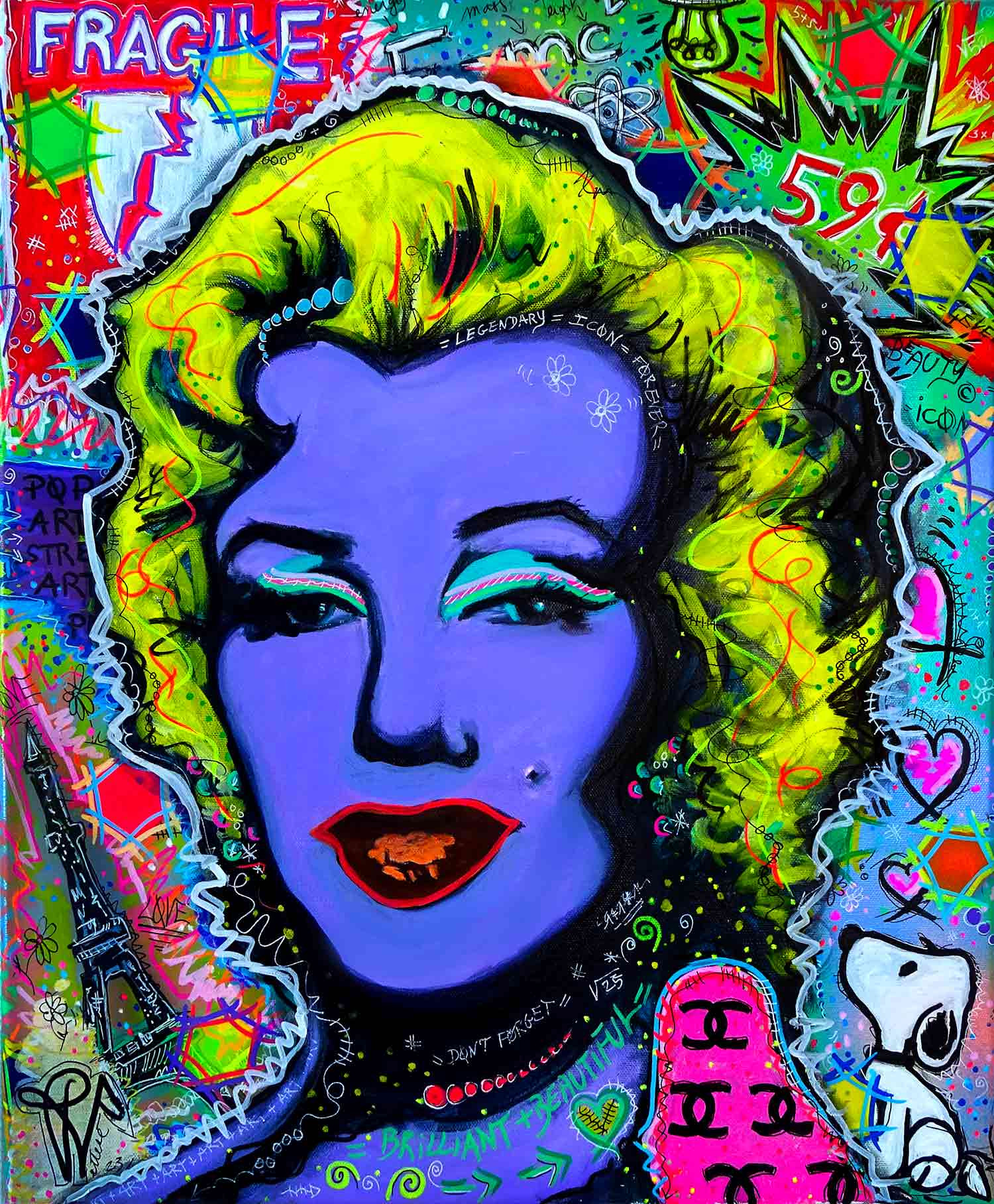Priscilla Vettese, Hex legendary Marilyn, peinture - Galerie de vente et d’achat d’art contemporain en ligne Artalistic